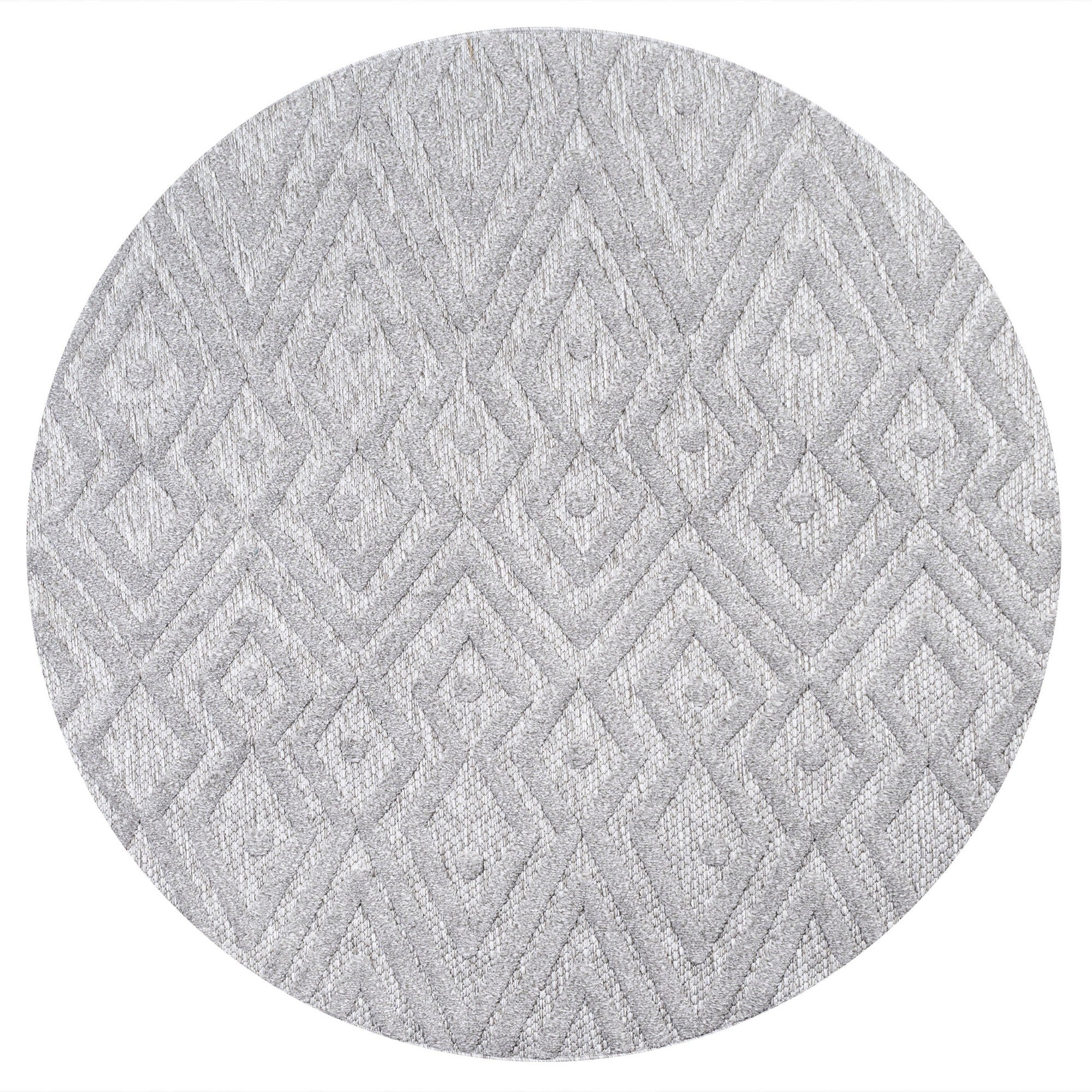 Balansat Moroccan Diamond Round Indoor/Outdoor Area Rug