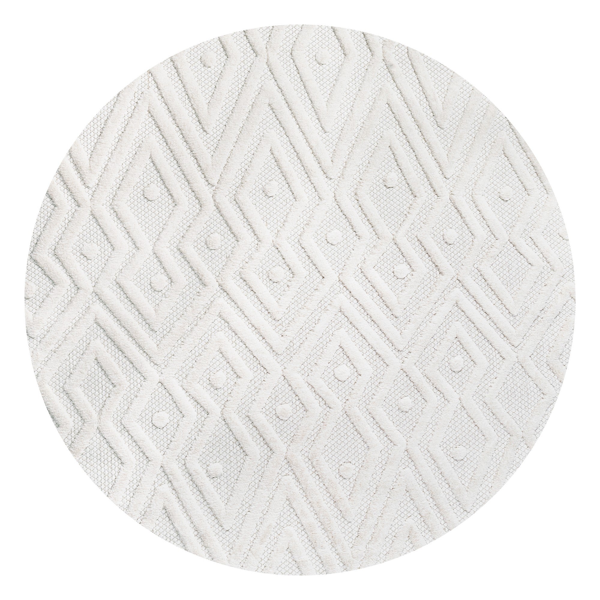 Balansat Moroccan Diamond Round Indoor/Outdoor Area Rug