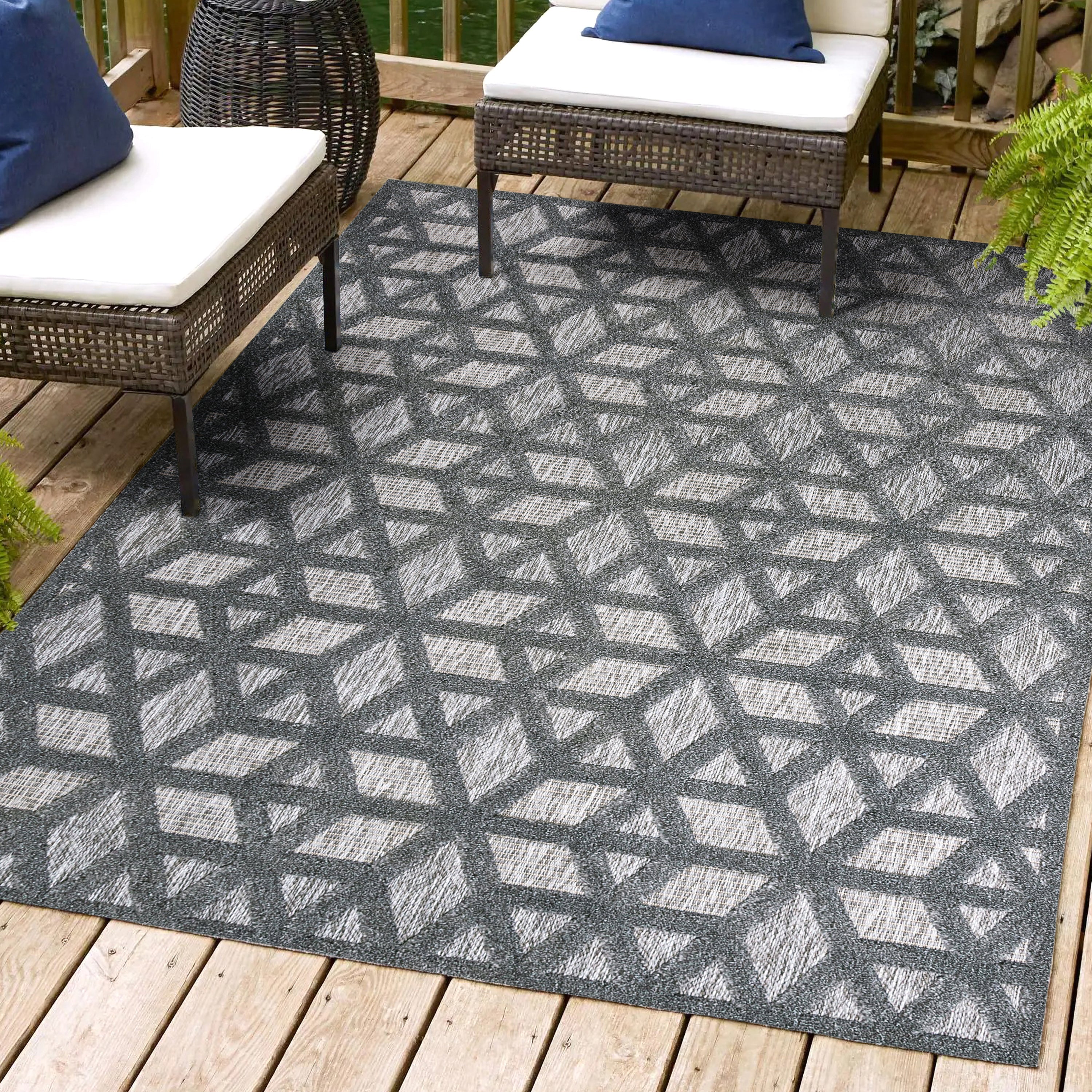 Talaia Neutral Geometric Indoor/Outdoor Area Rug