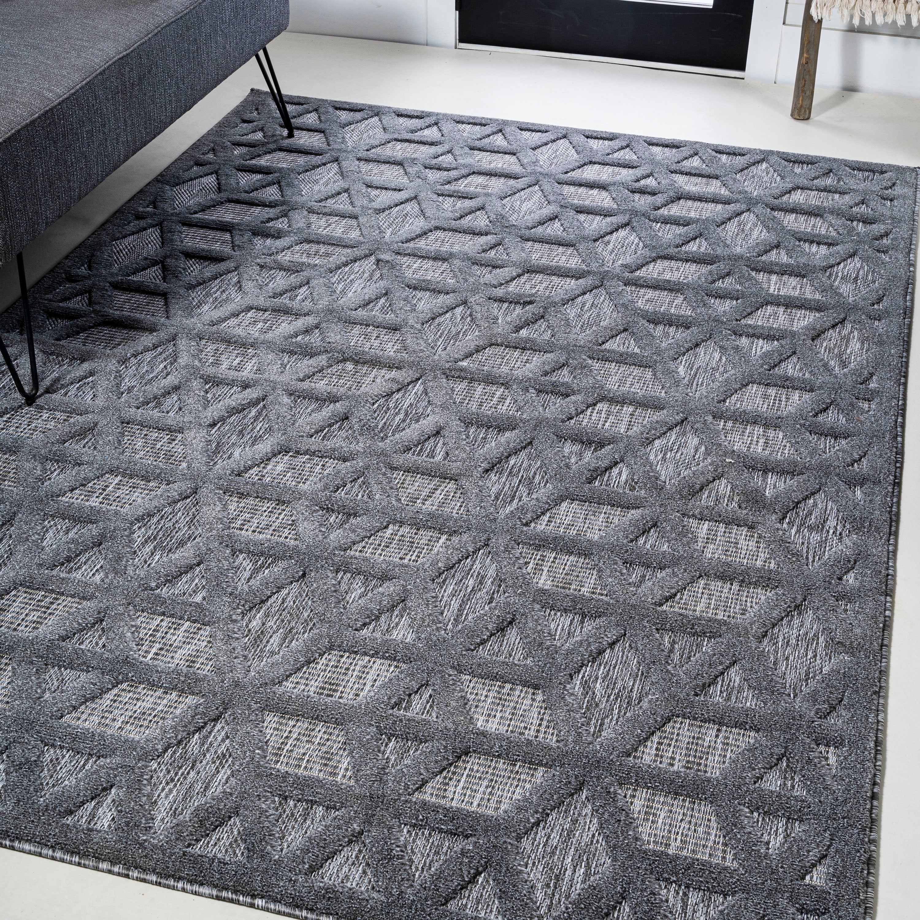 Talaia Neutral Geometric Indoor/Outdoor Area Rug