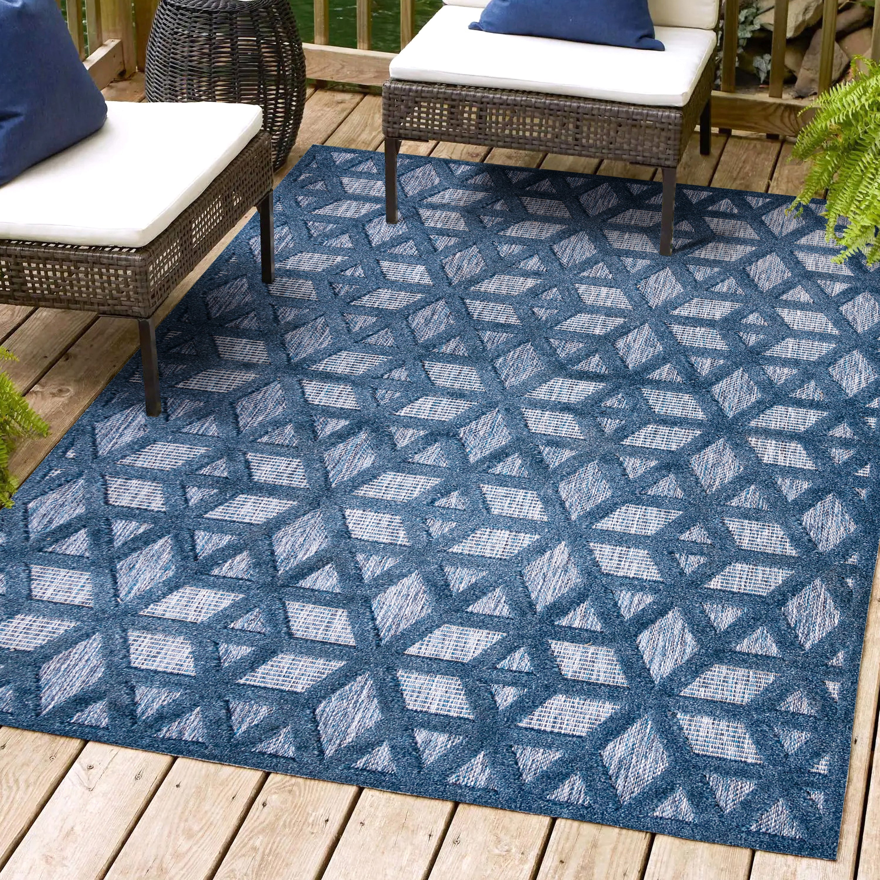 Talaia Neutral Geometric Indoor/Outdoor Area Rug