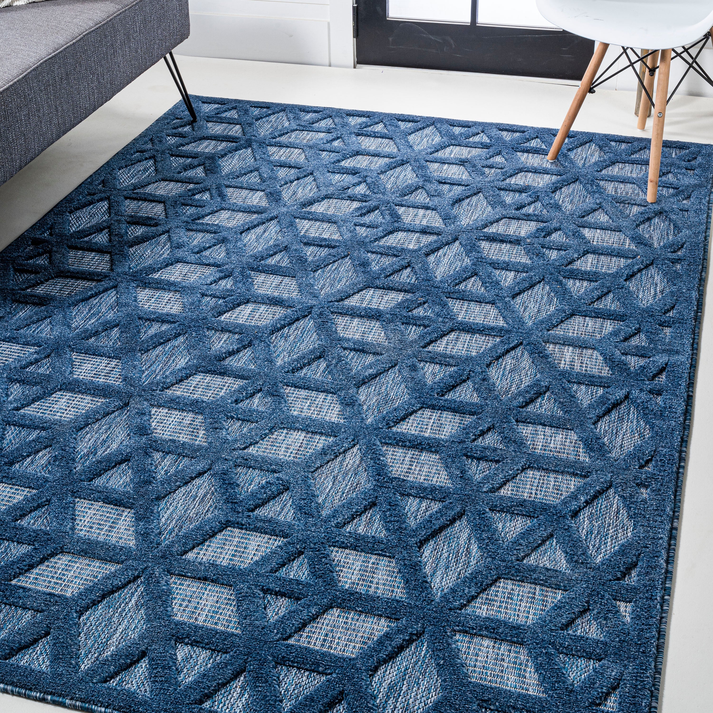 Talaia Neutral Geometric Indoor/Outdoor Area Rug