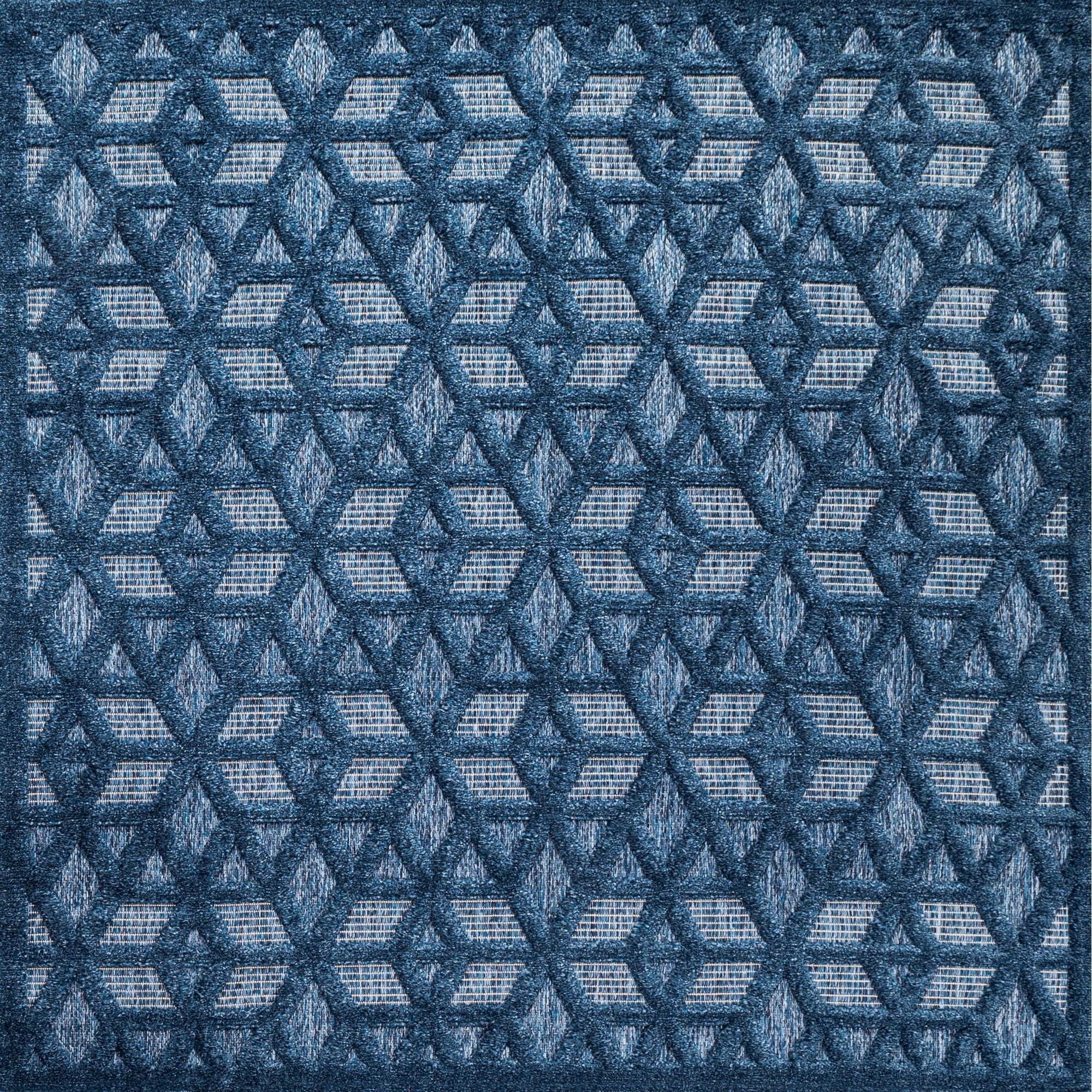 Talaia Neutral Geometric Square Indoor/Outdoor Area Rug