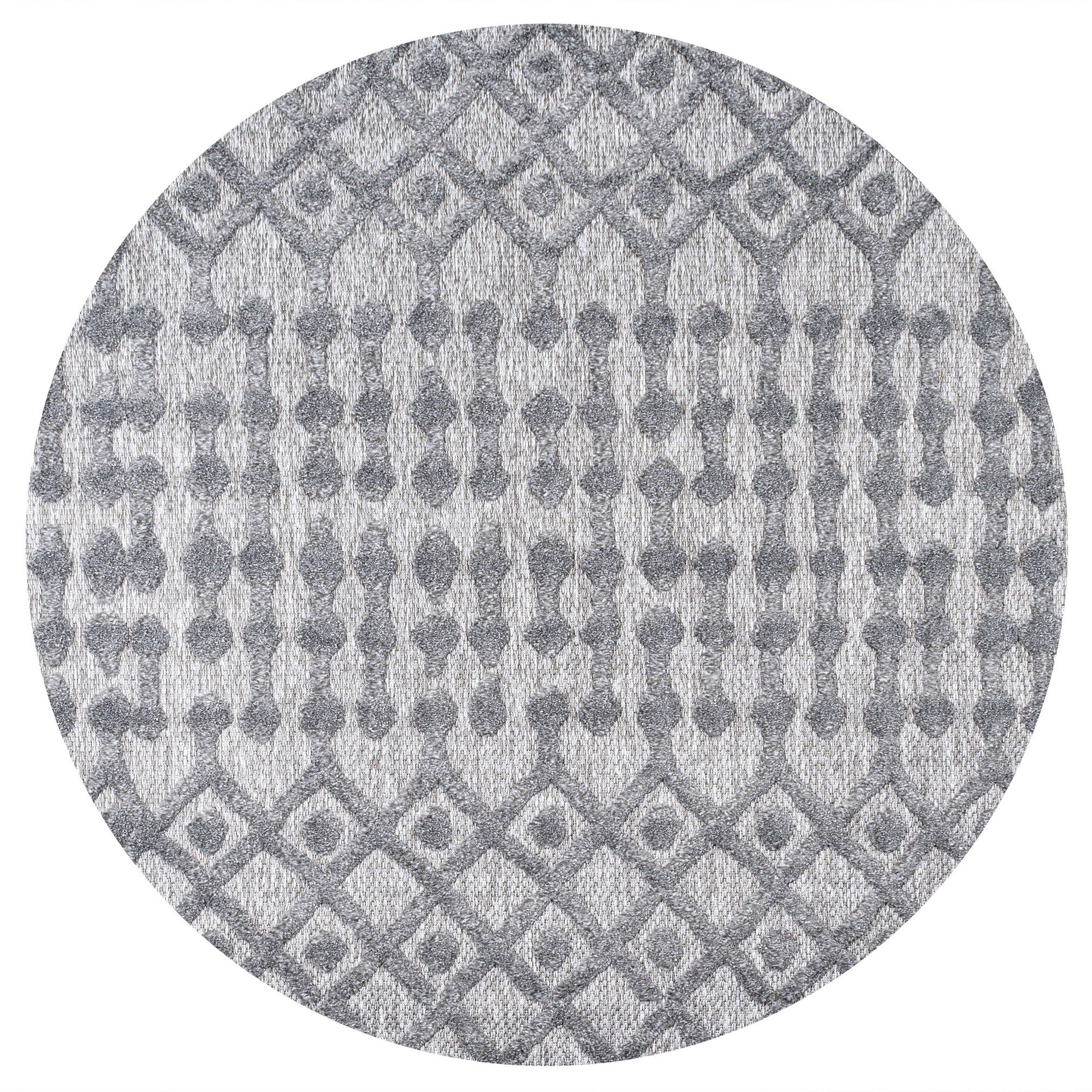 Peralta Moroccan Diamond Round Indoor/Outdoor Area Rug