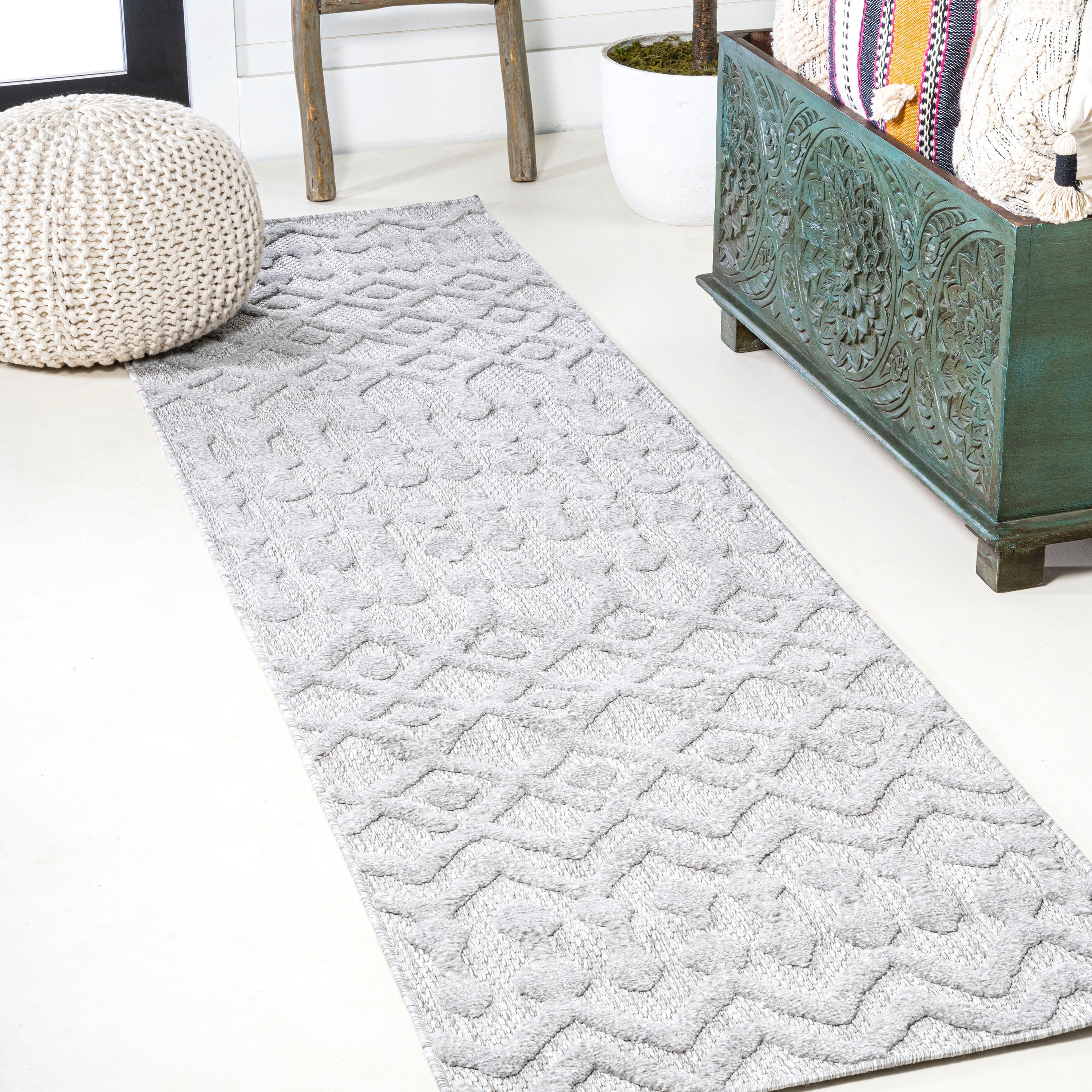 Peralta Moroccan Diamond Indoor/Outdoor Runner Rug