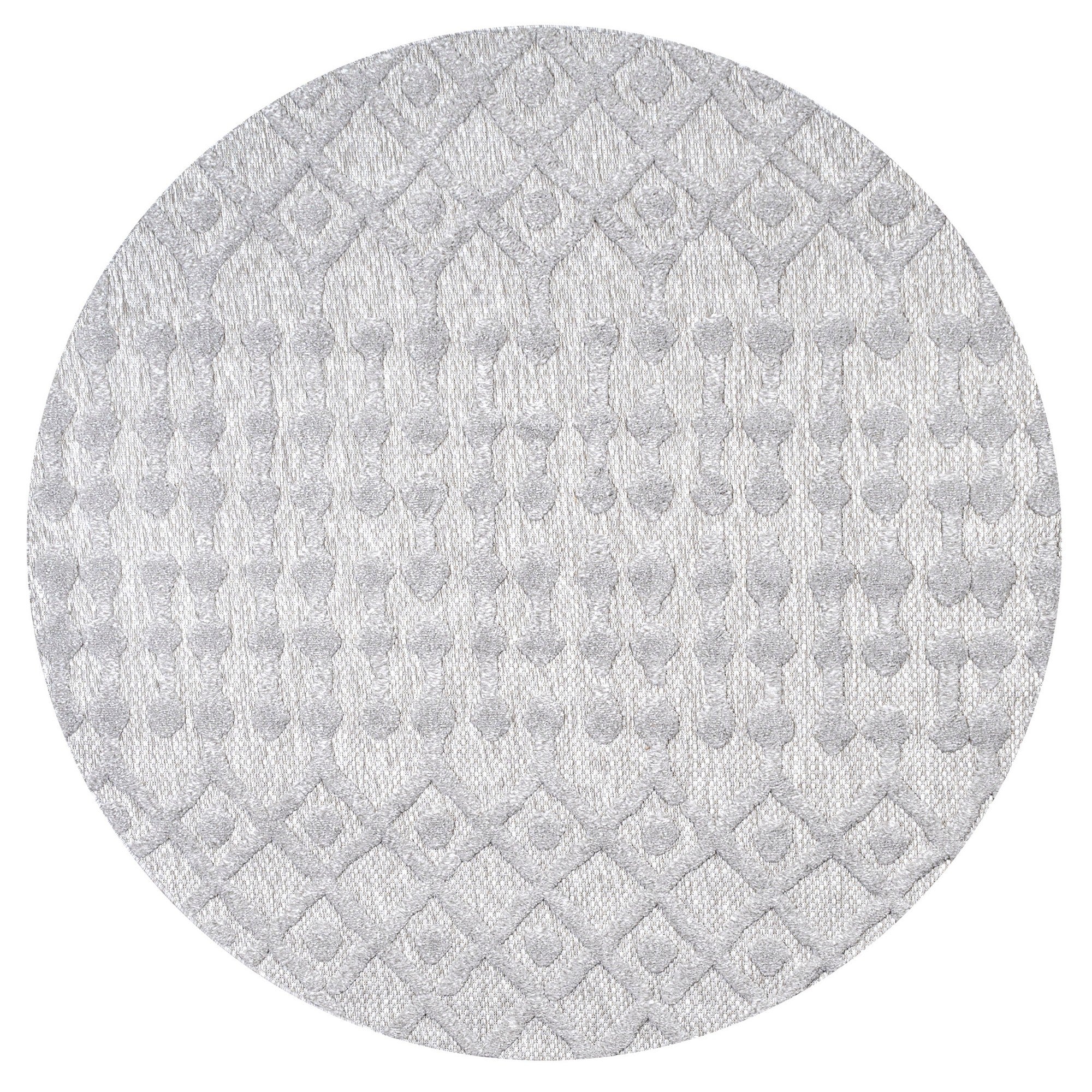 Peralta Moroccan Diamond Round Indoor/Outdoor Area Rug