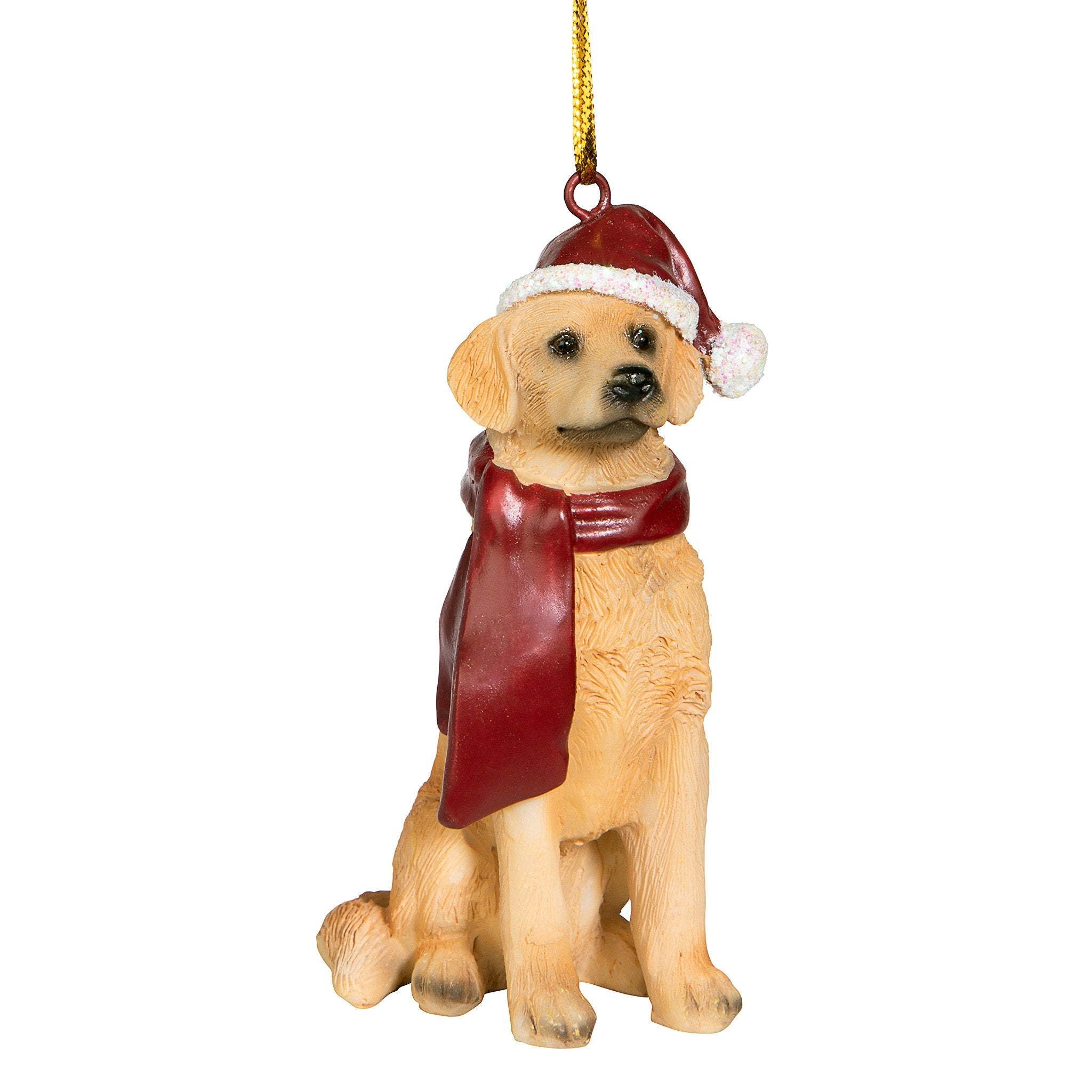 Golden Retriever Holiday Dog Ornament Sculpture