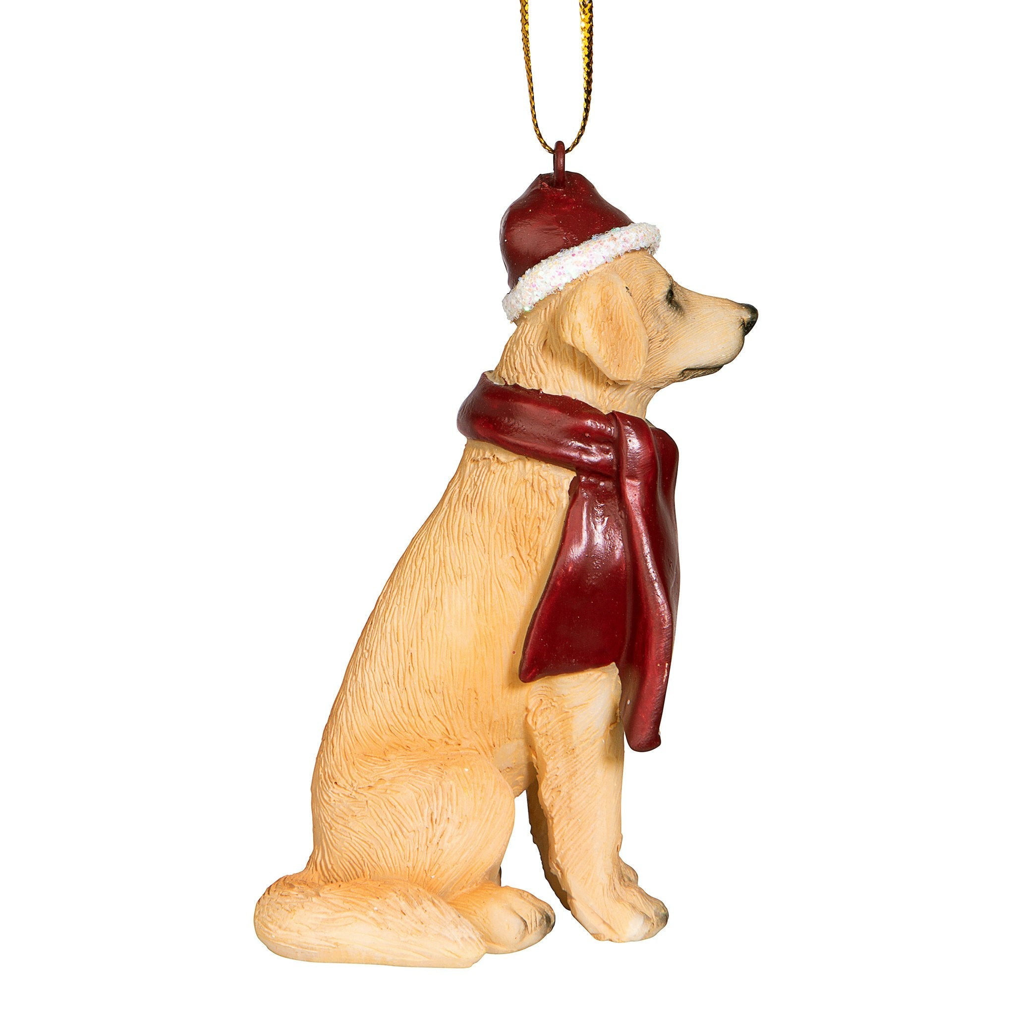 Golden Retriever Holiday Dog Ornament Sculpture