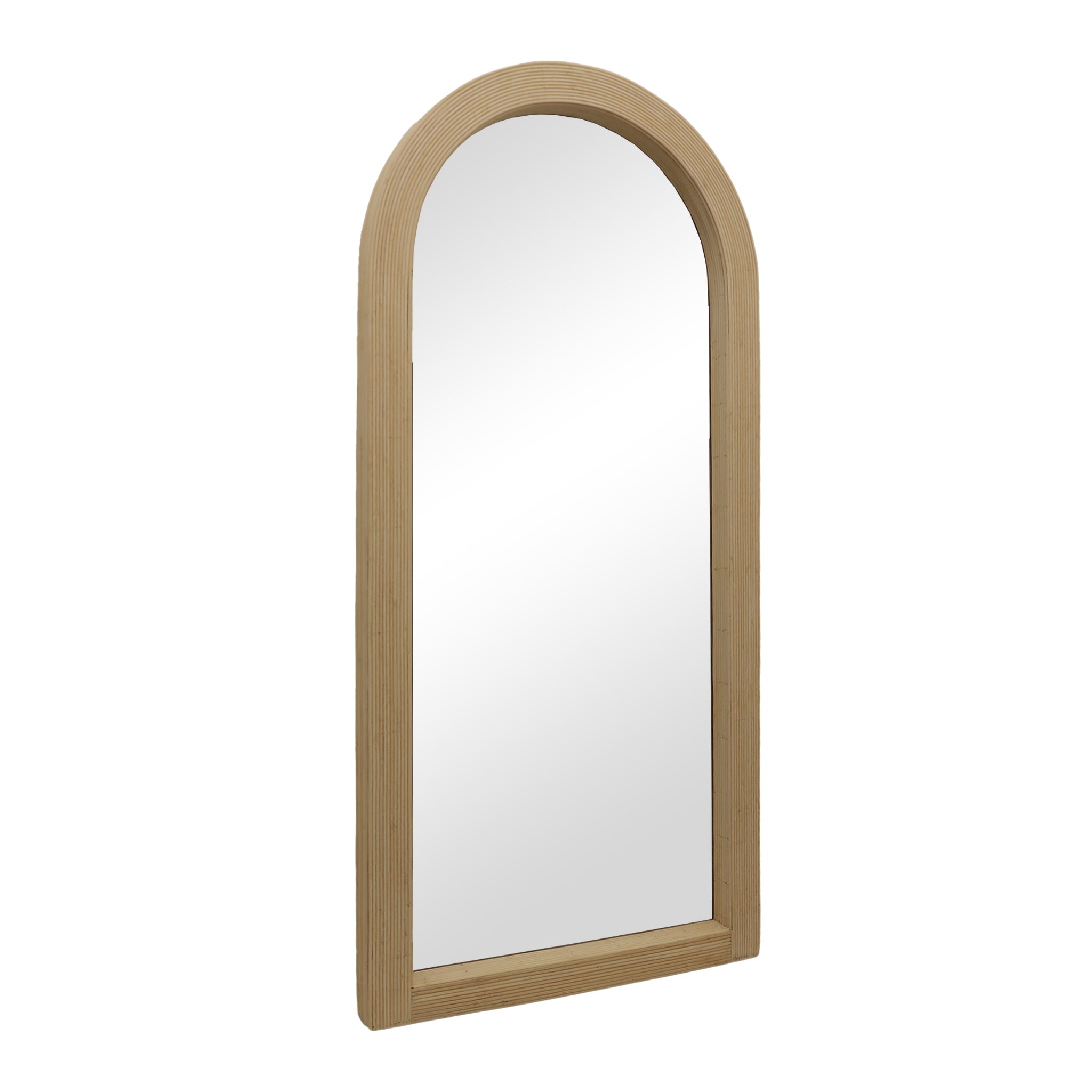 Arched Bamboo Wall Mirror,  Boho Full Length Mirror