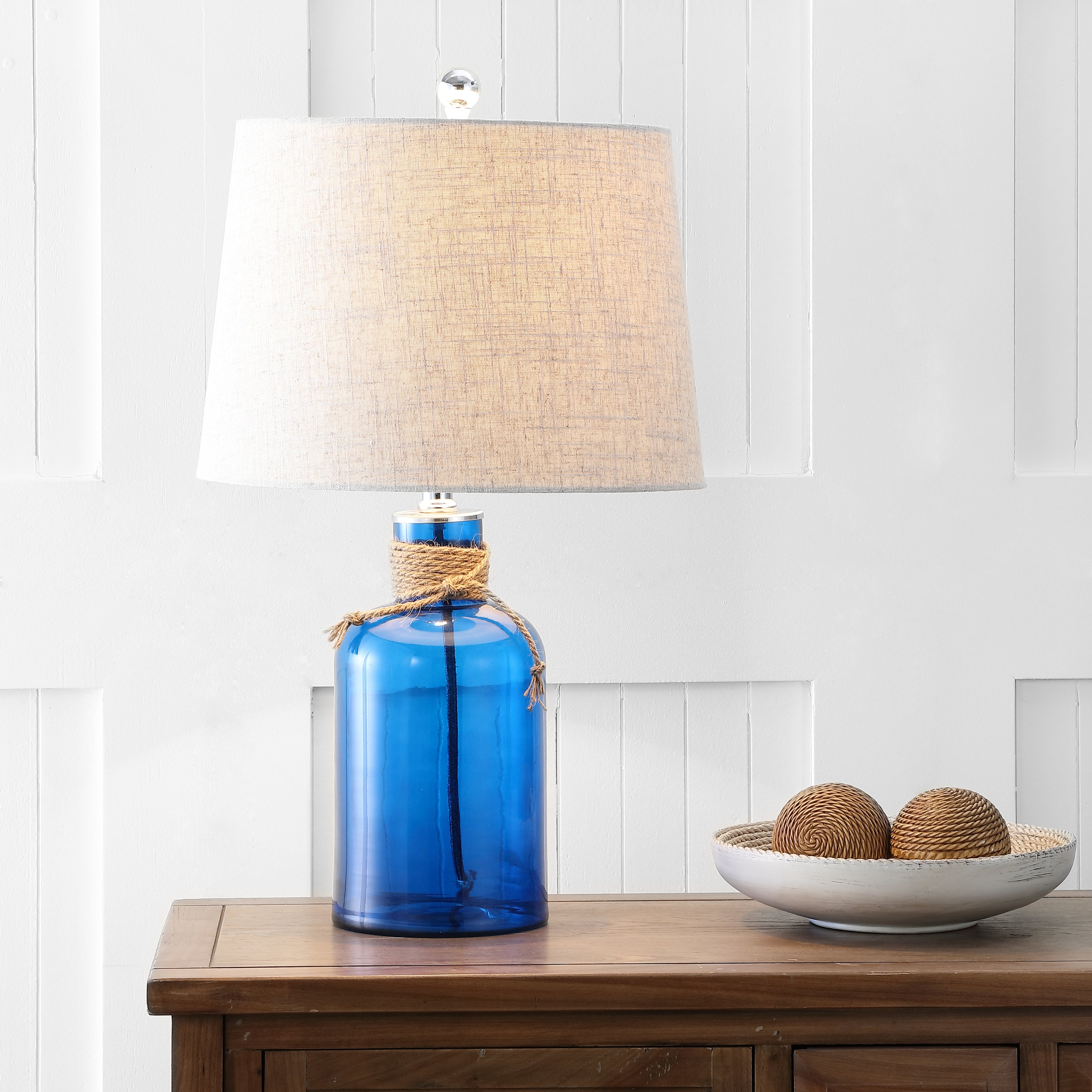 Azure Glass Bottle LED Table Lamp