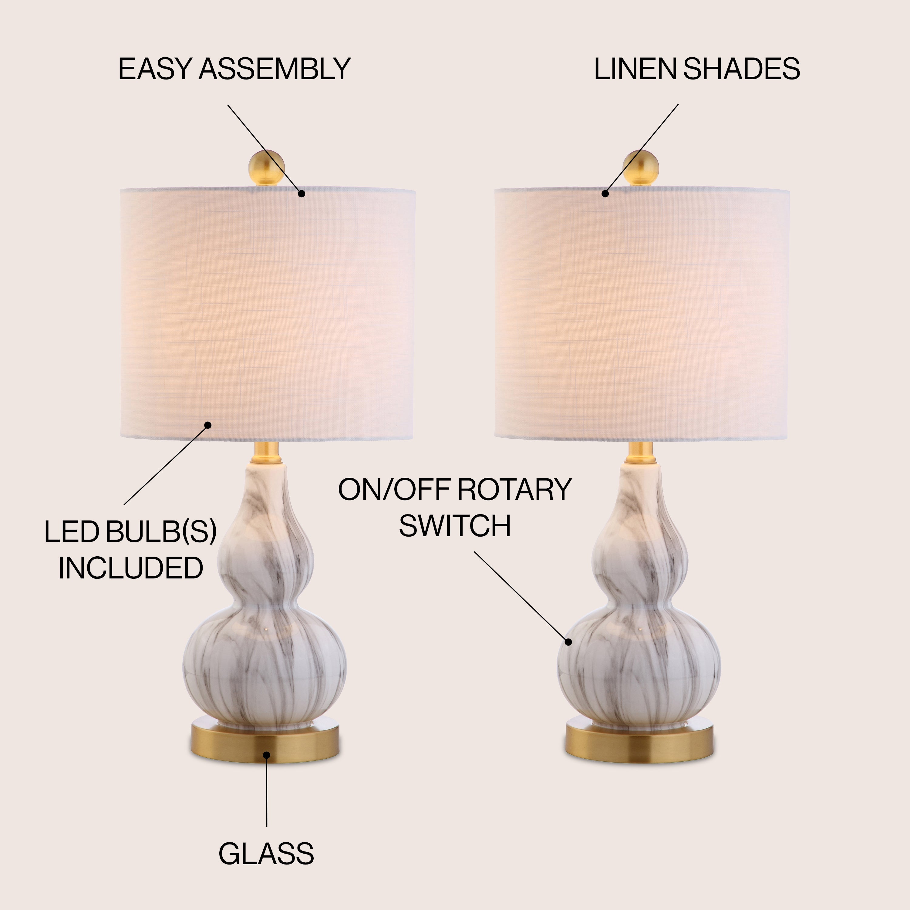 Anya Mini Glass Table Lamp-Set of 2