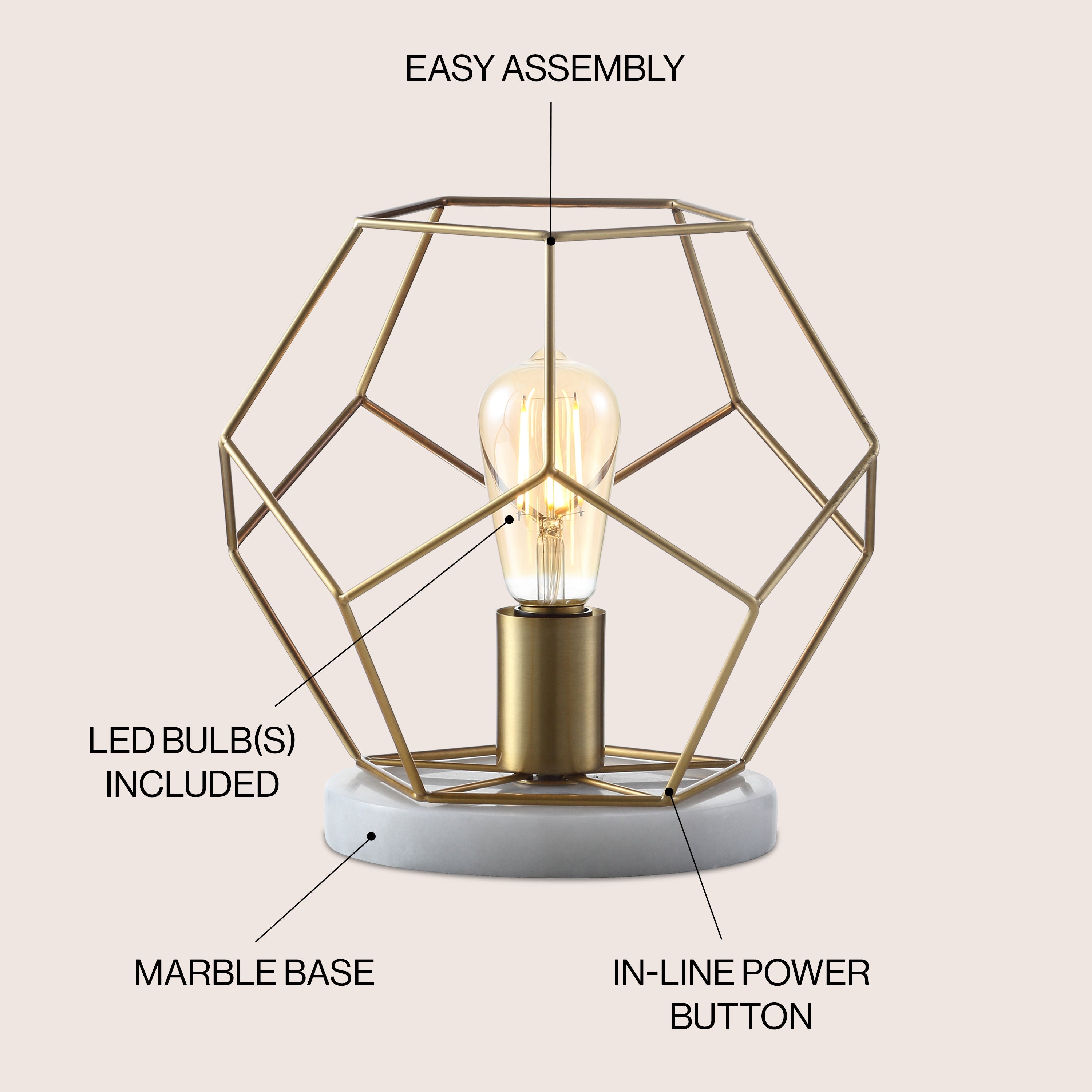 James Metal/Marble LED Table Lamp