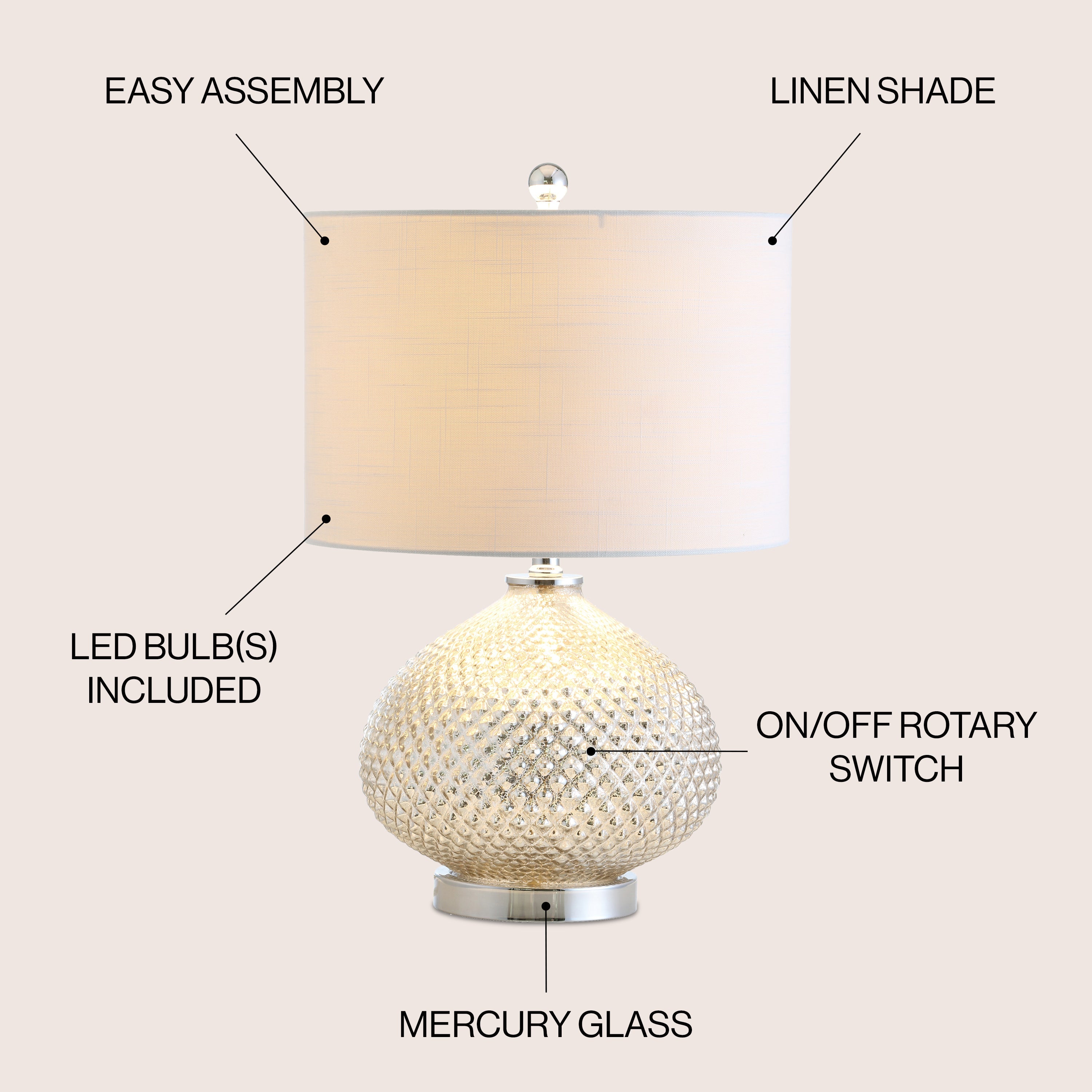 Ames LED Glass Table Lamp