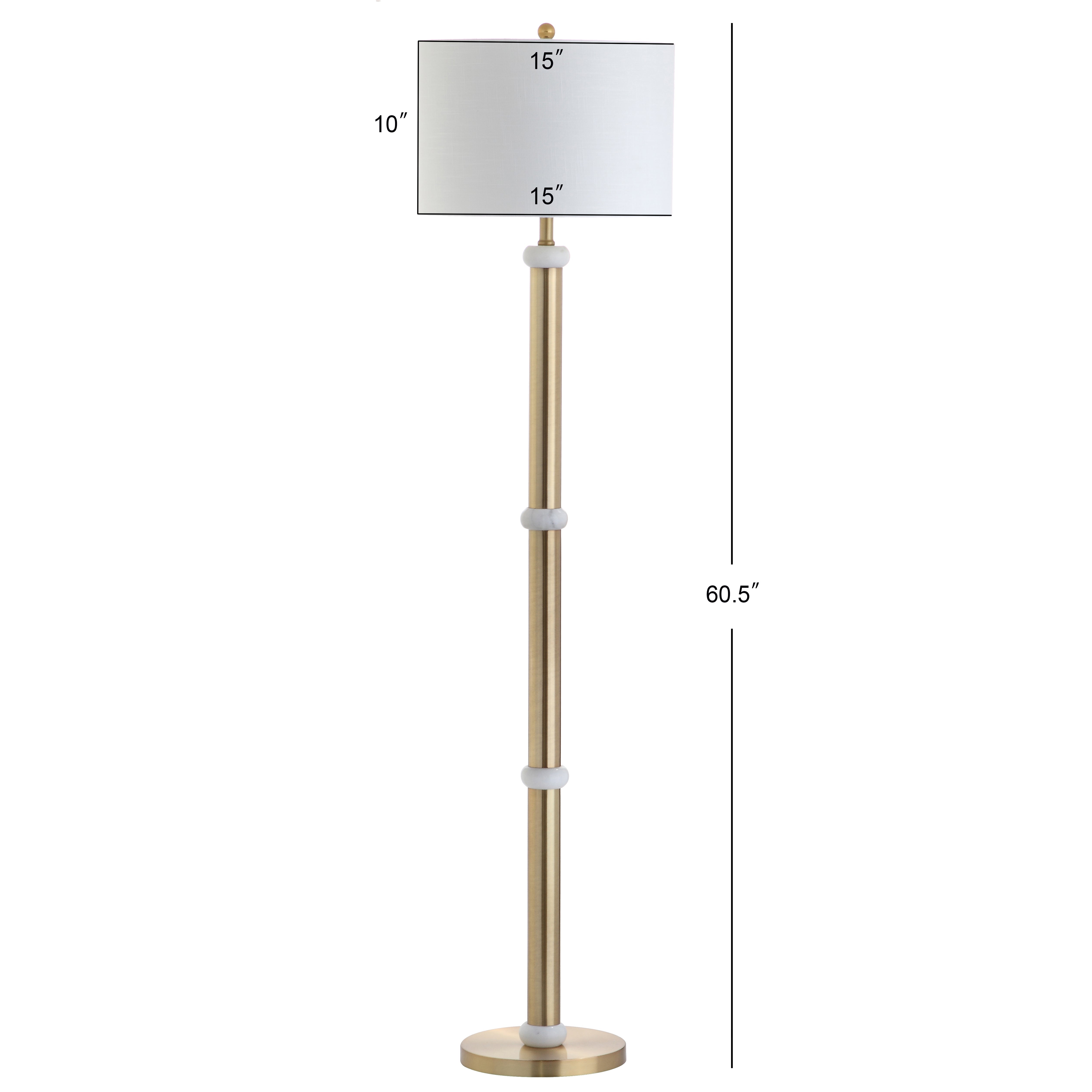 Gregory Metal/Marble LED Floor Lamp