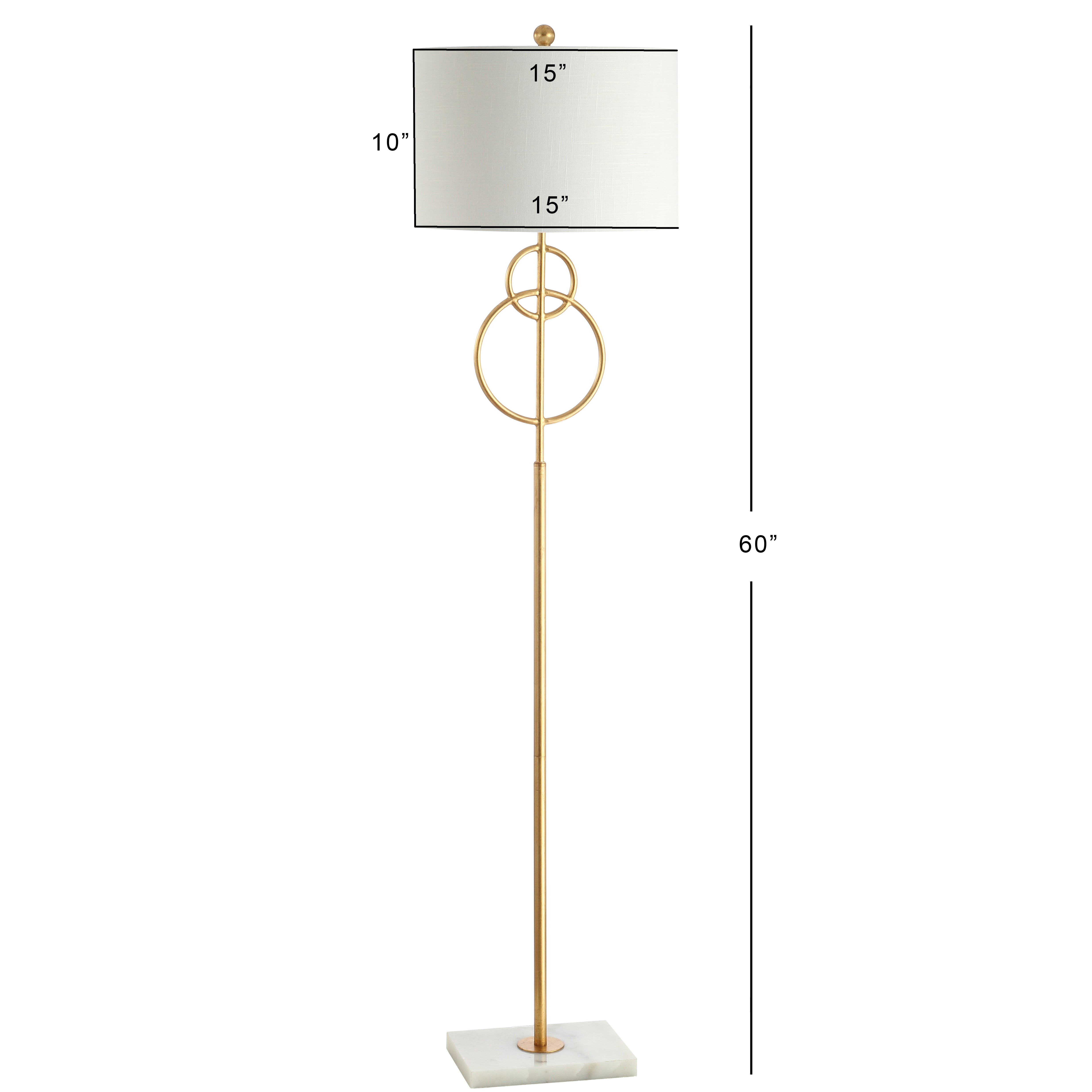 Haines Modern Circle Marble/Metal LED Floor Lamp