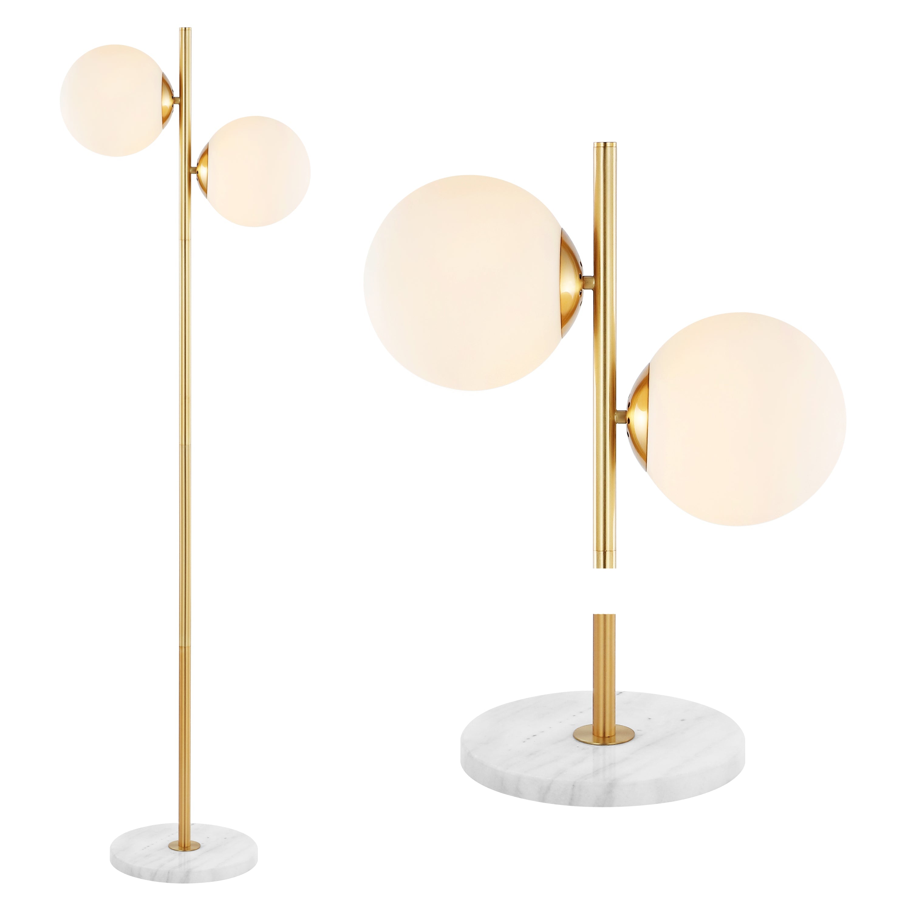 Oscar 2-Light Modern Parisian Candlestick Iron LED Floor Lamp