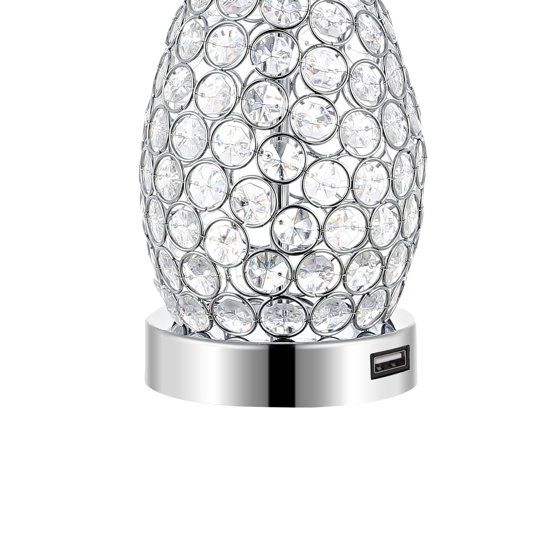 Lily Midcentury Modern Iron LED Table Lamp with USB Charging Port