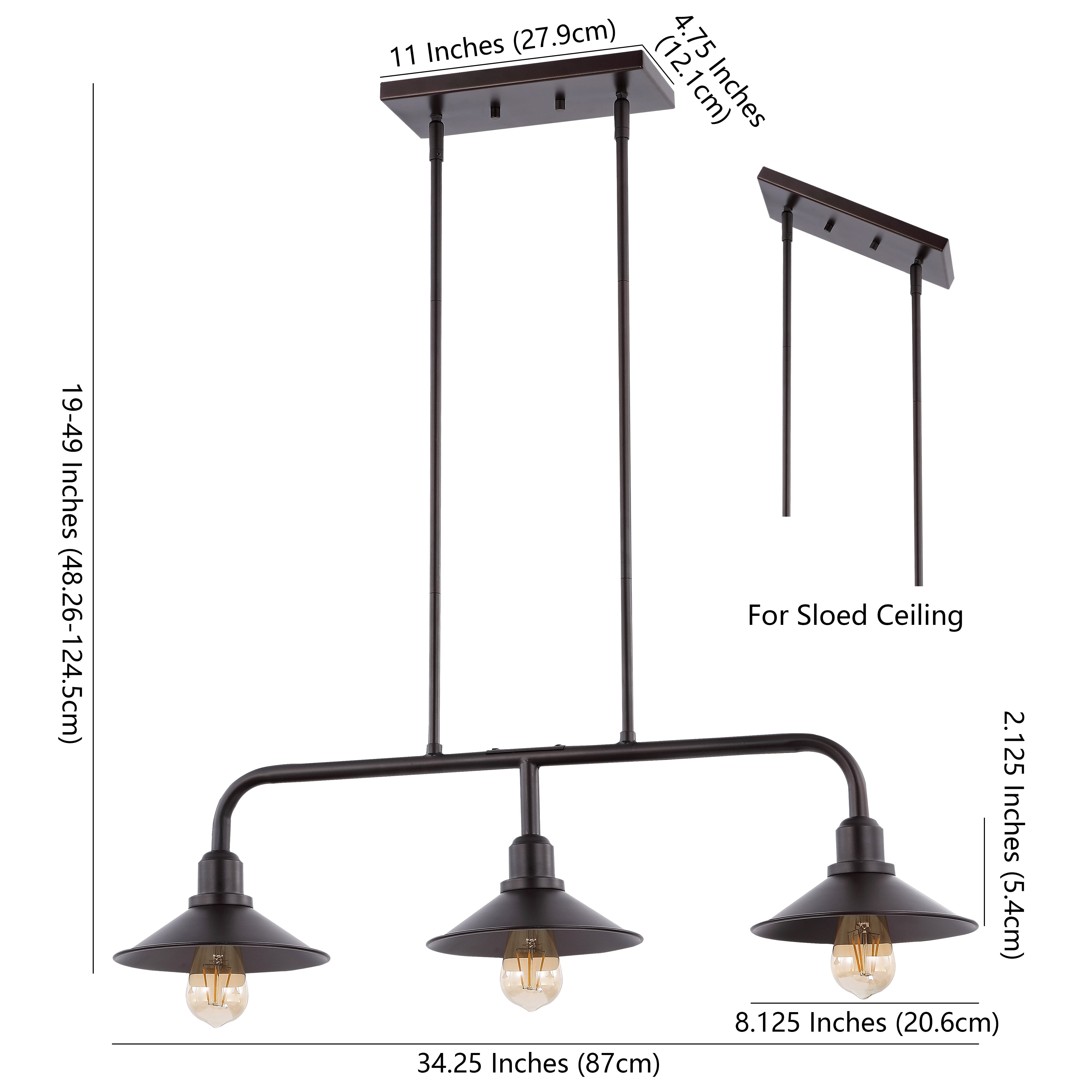 Cade 3-Light Metal Farmhouse Industrial LED Pendant