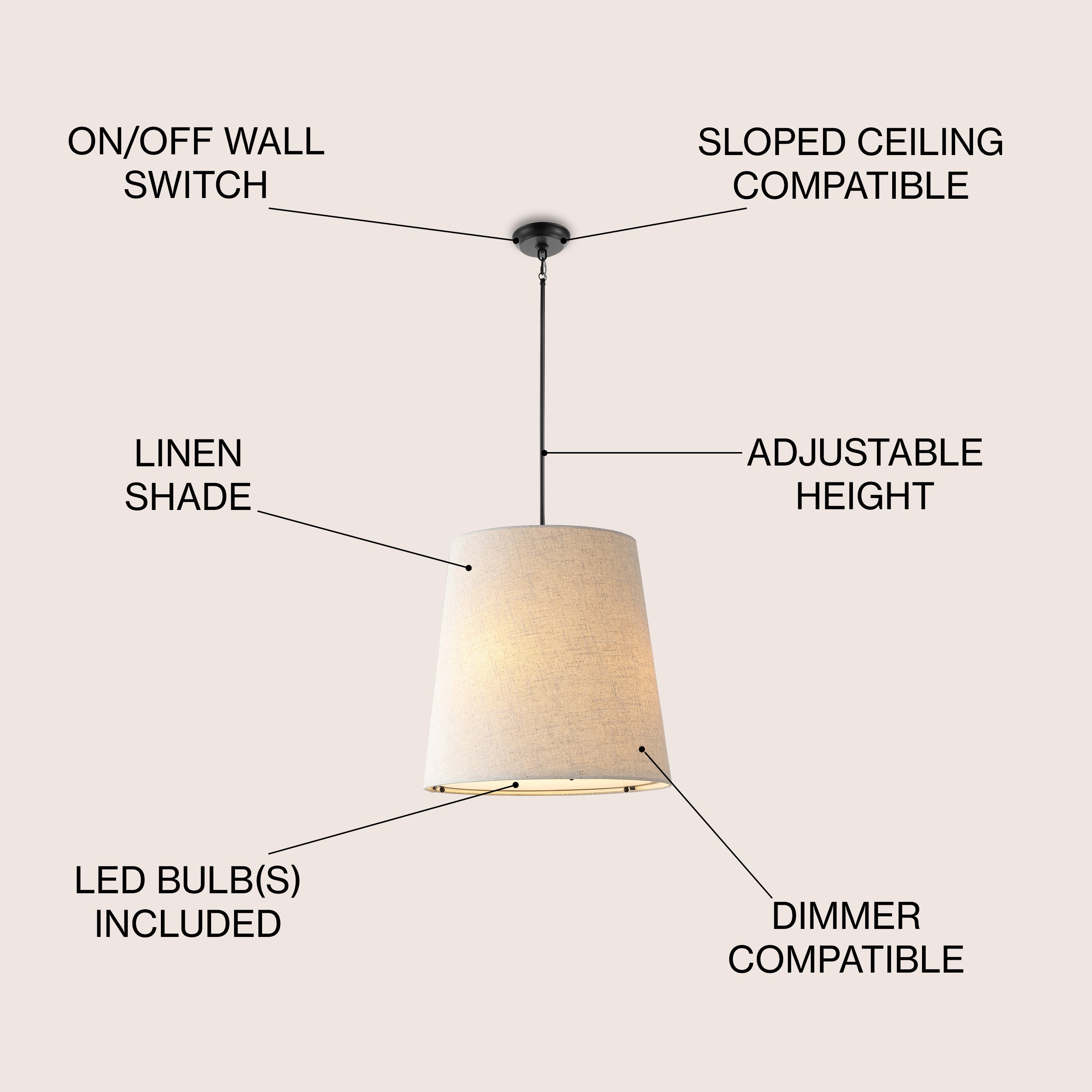 Arden 1-Light Farmhouse Bohemian Iron LED Pendant