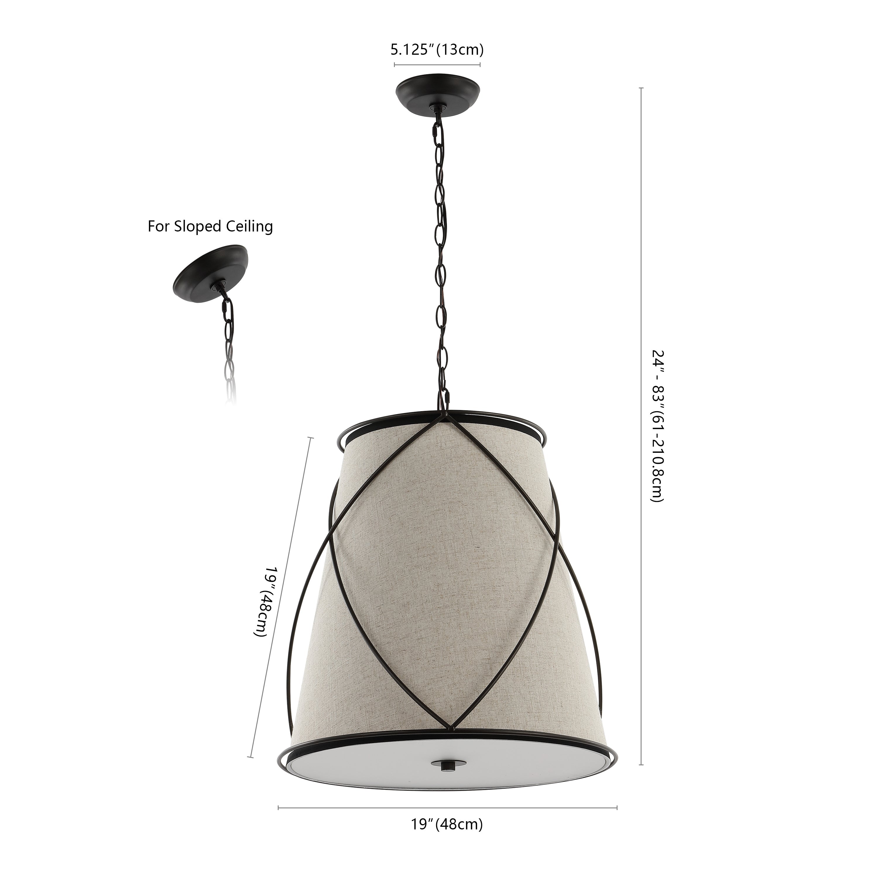 Milo 3-Light Rustic Farmhouse Iron LED Pendant