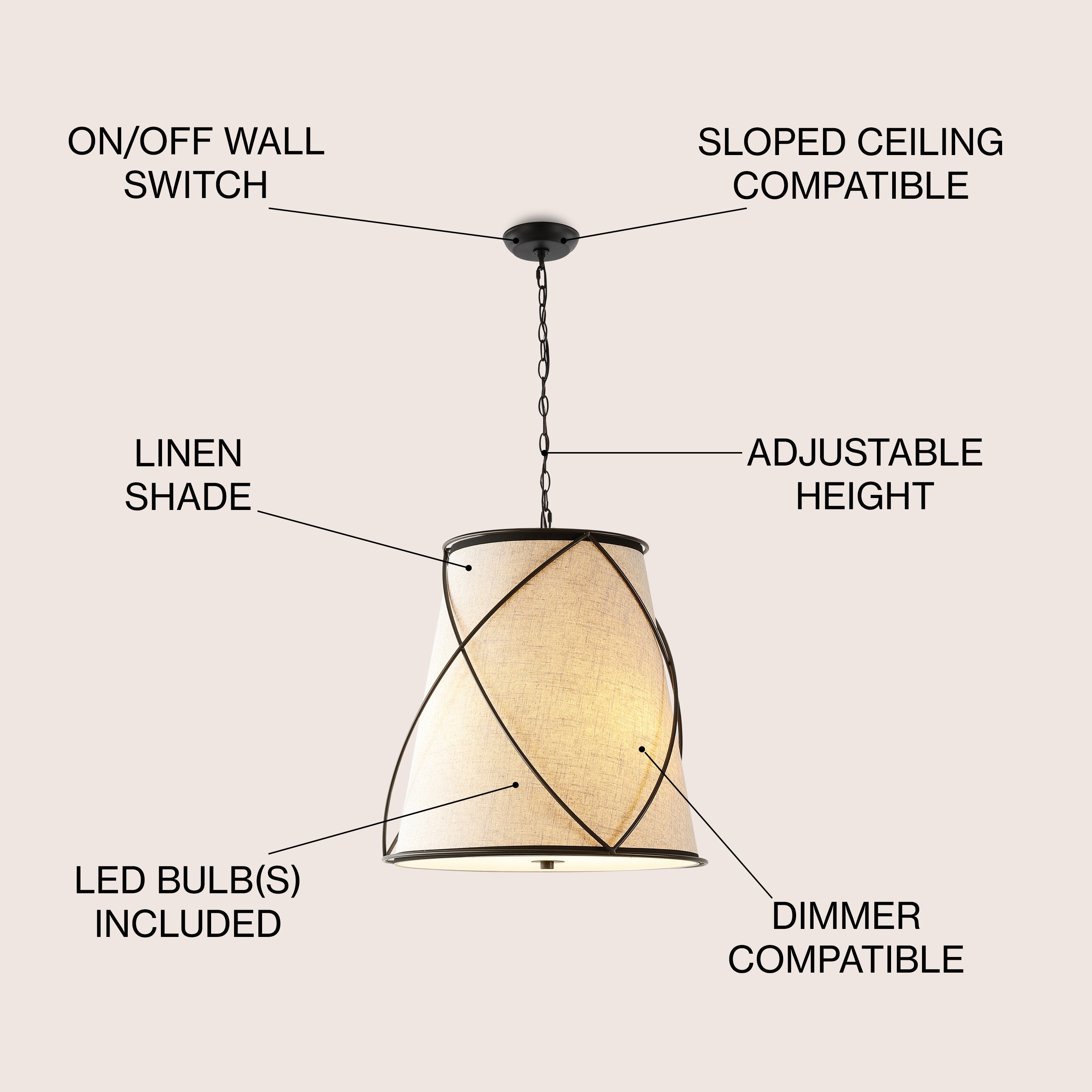 Milo 3-Light Rustic Farmhouse Iron LED Pendant