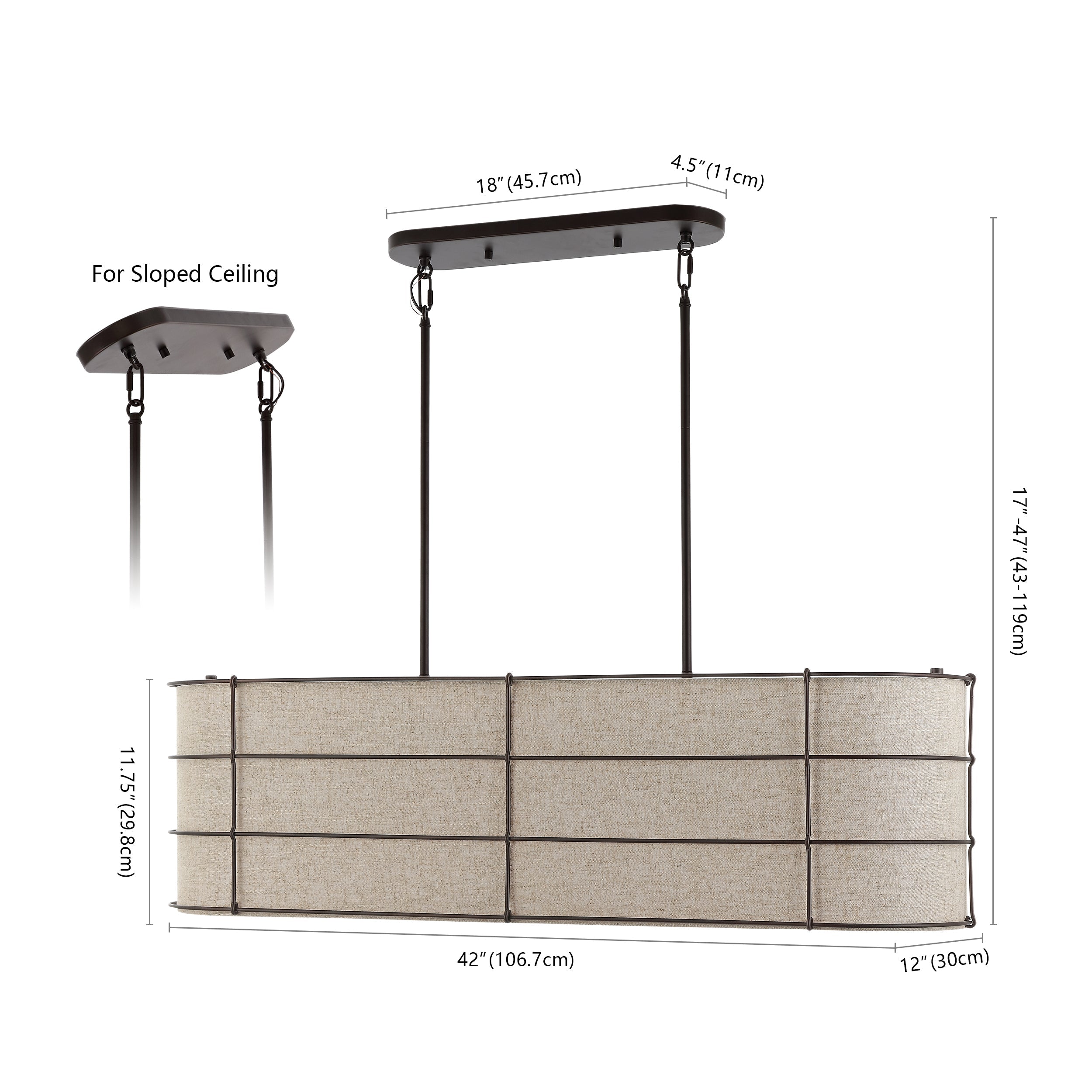 Chadwick 4-Light Rustic Farmhouse Iron Linear LED Pendant