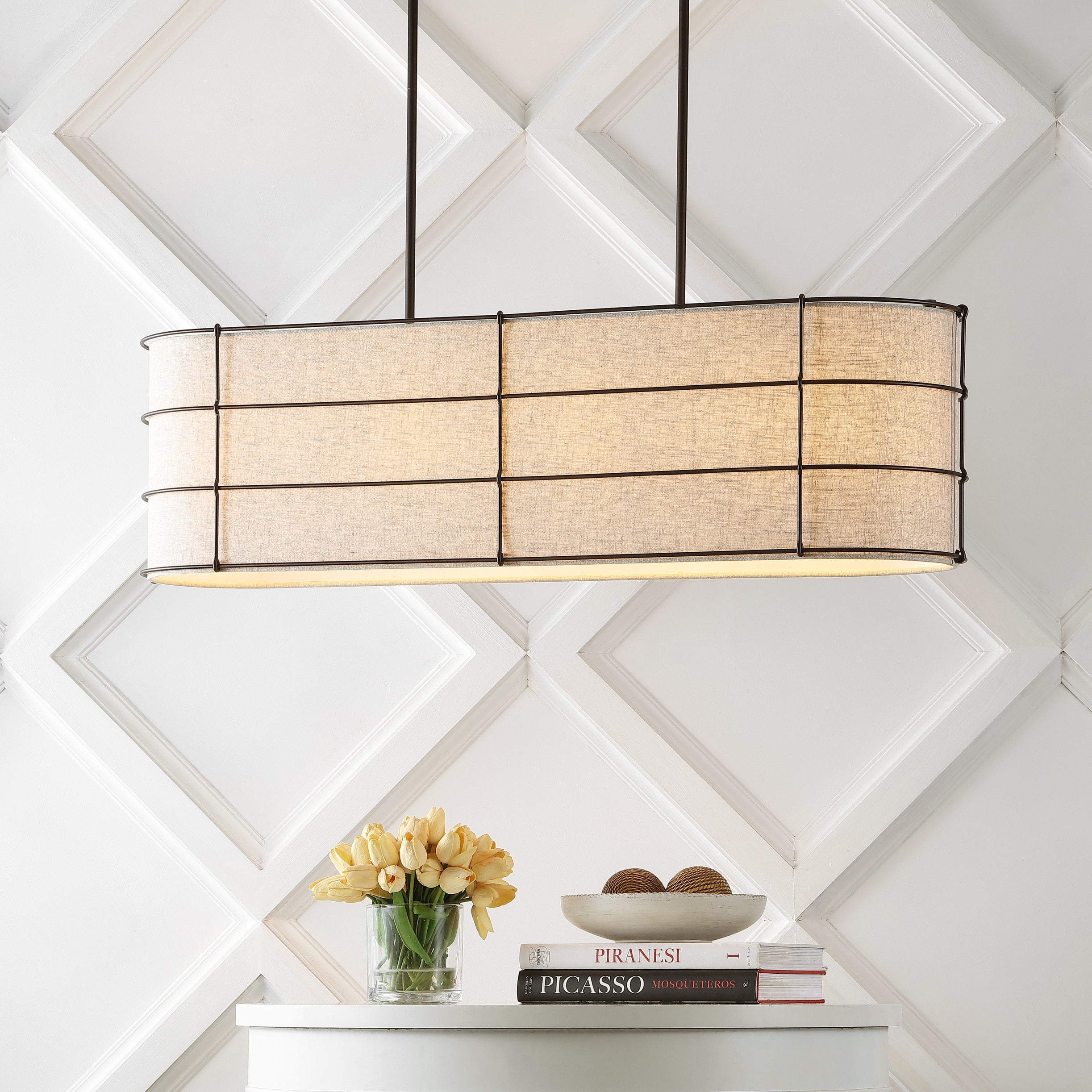 Chadwick 4-Light Rustic Farmhouse Iron Linear LED Pendant