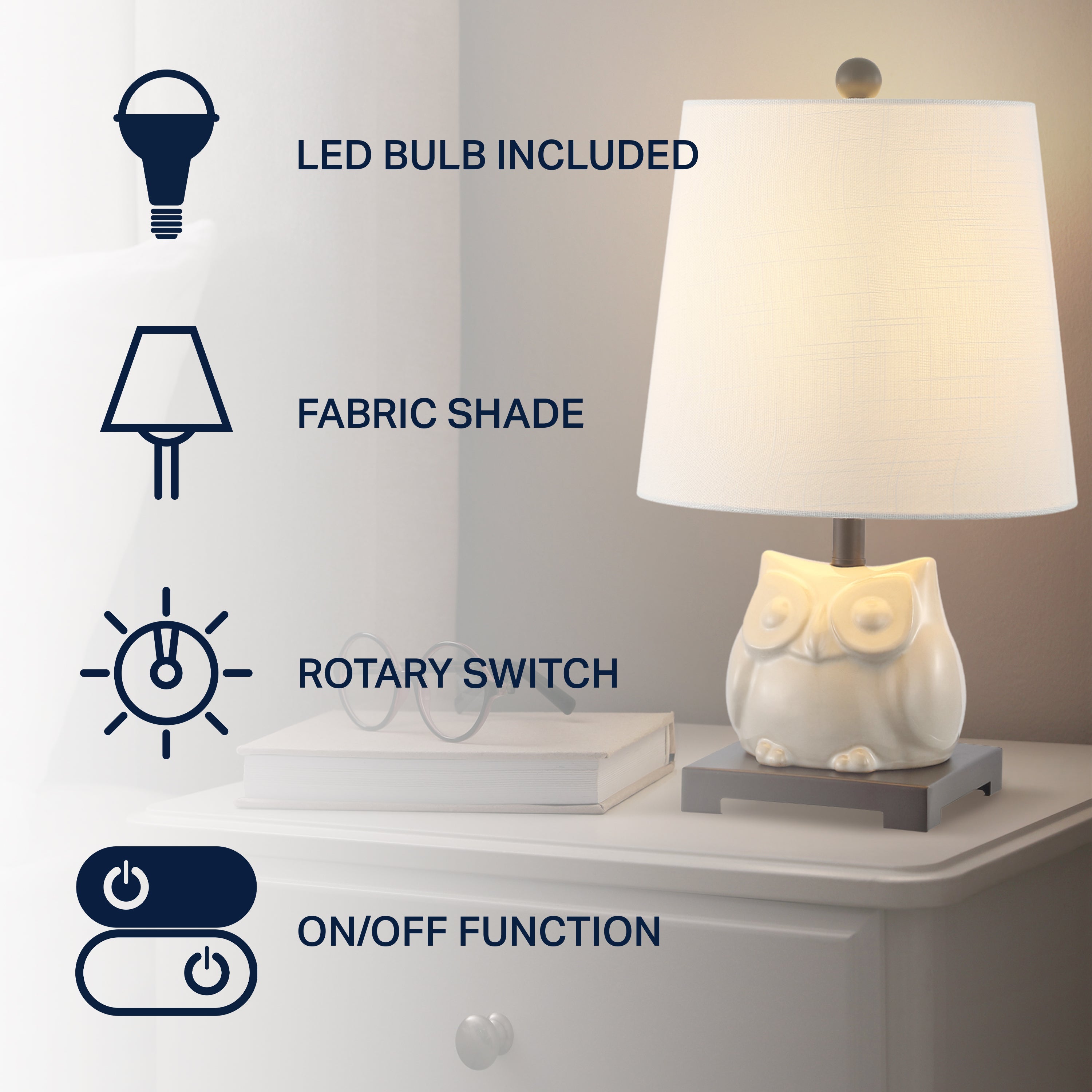 Justina Ceramic Mini LED Table Lamp