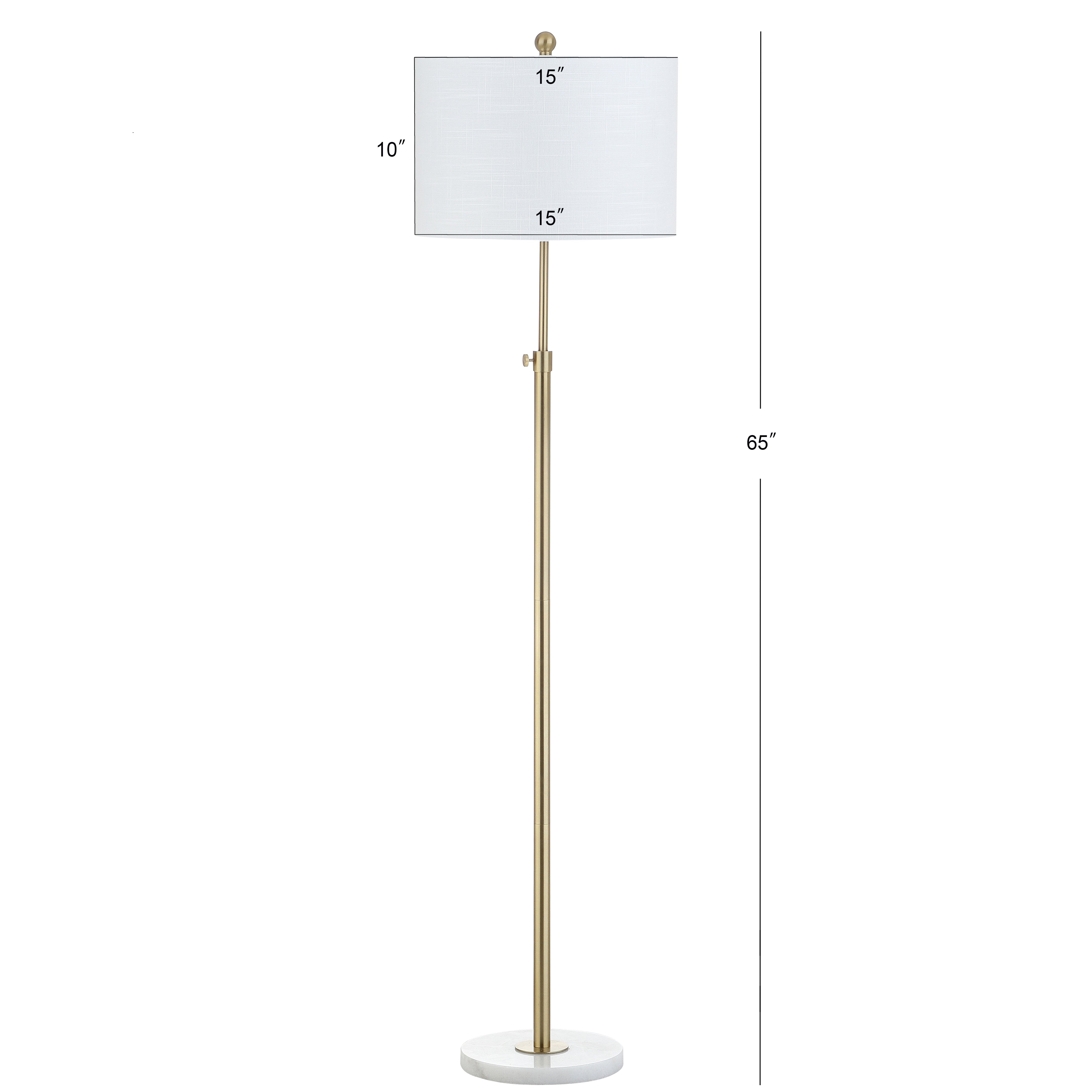 June Adjustable Metal/Marble LED Floor Lamp