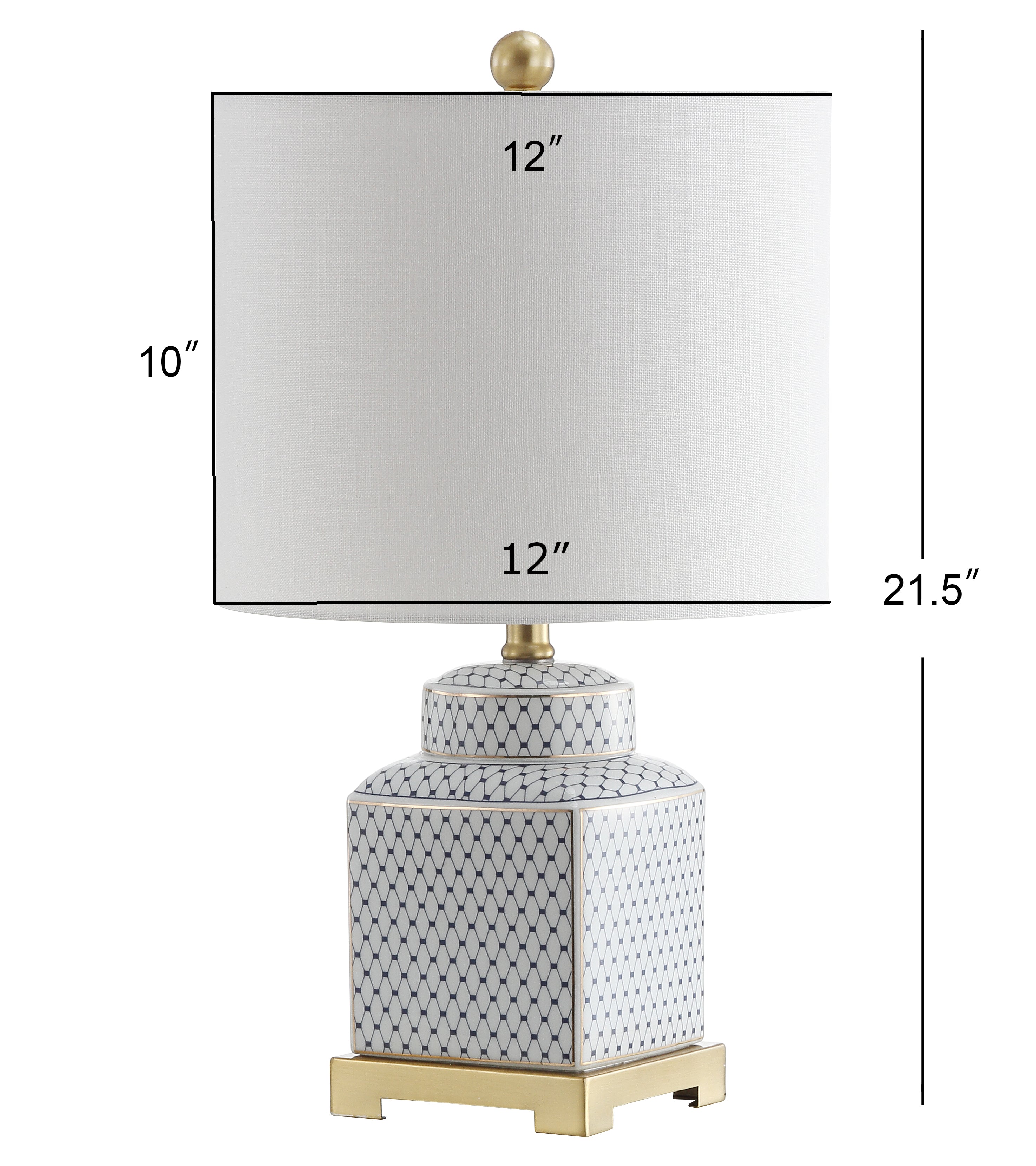 Cleo Ceramic/Metal Ginger Jar LED Table Lamp