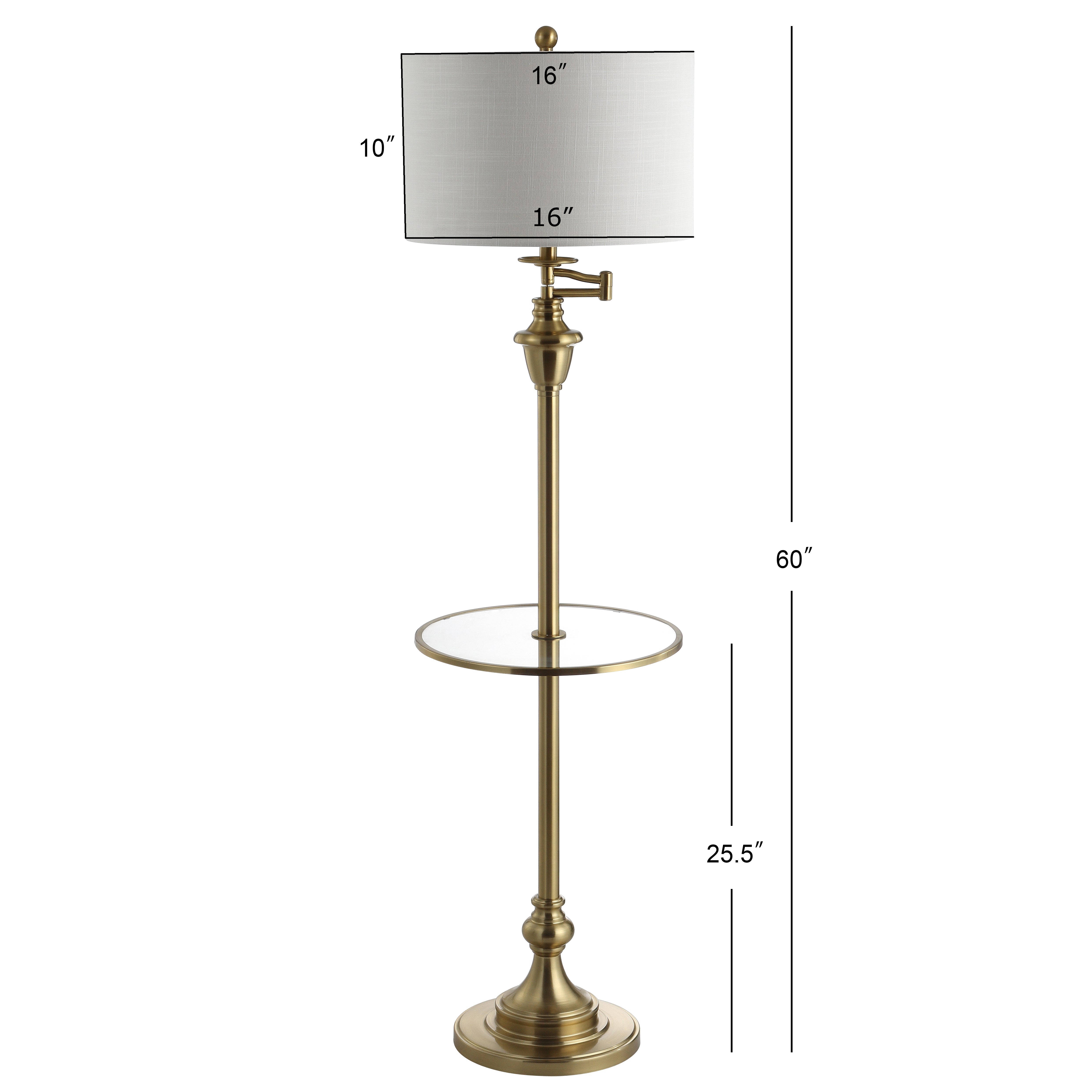 Cora Metal/Glass LED Side Table and Floor Lamp