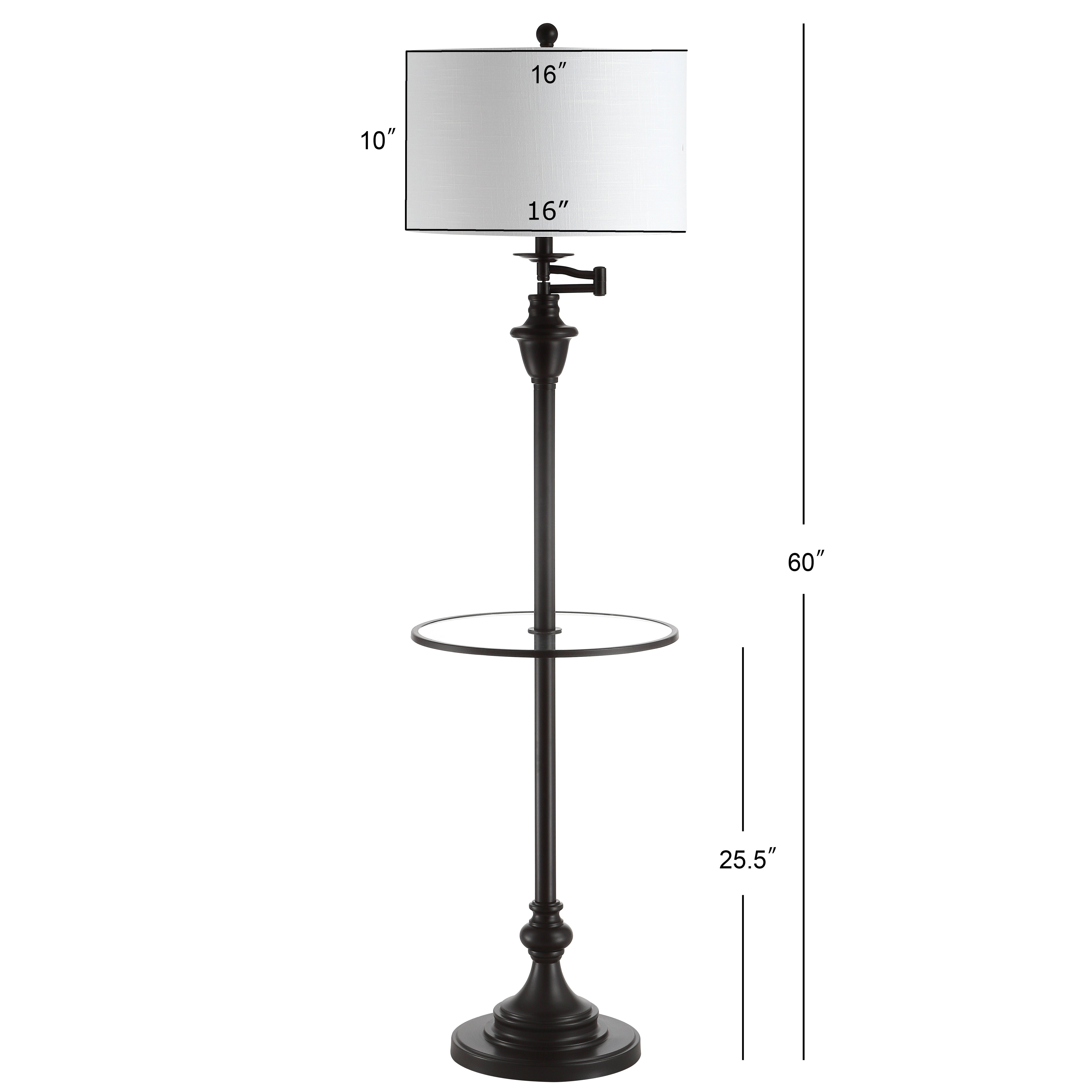 Cora Metal/Glass LED Side Table and Floor Lamp