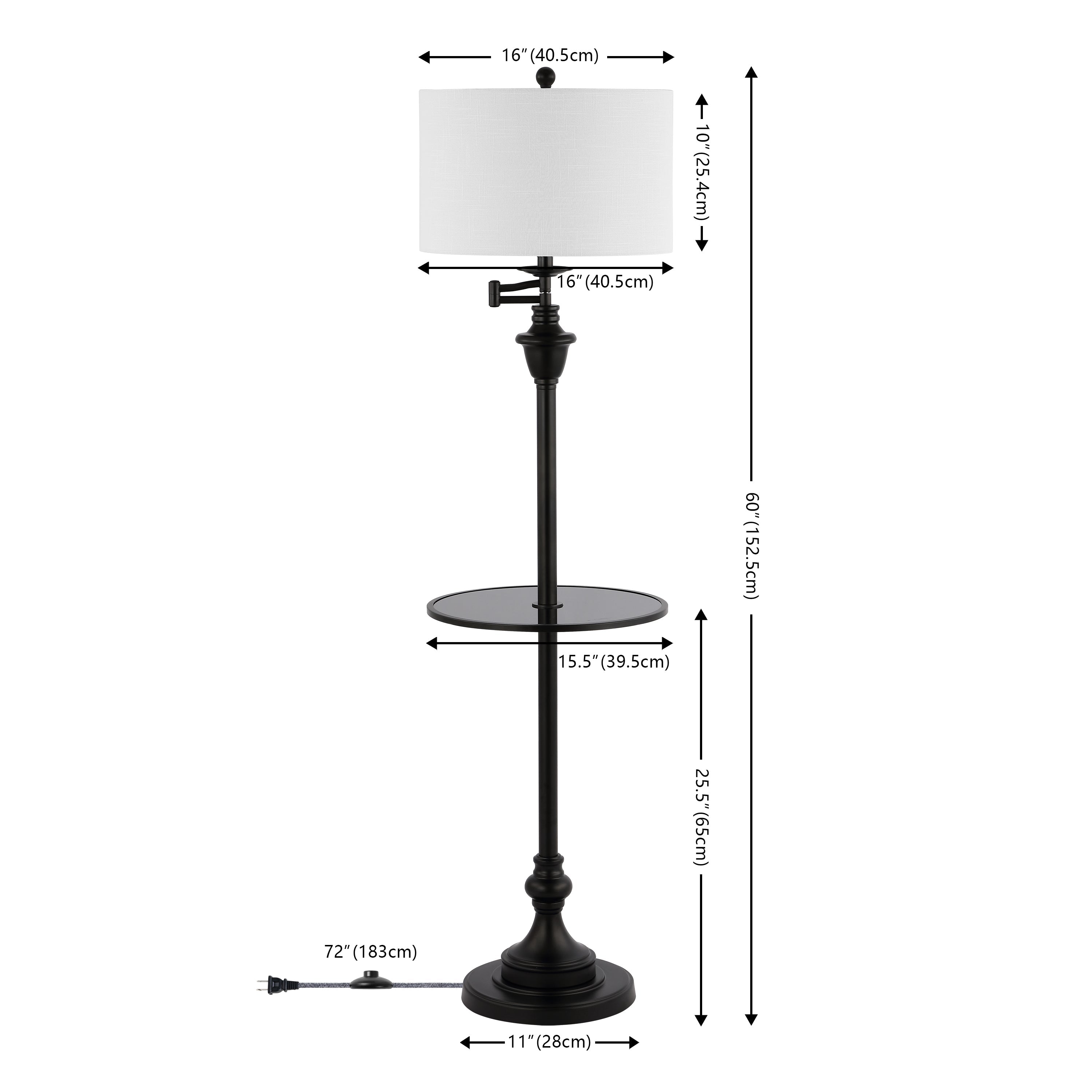 Cora Metal/Glass LED Side Table and Floor Lamp