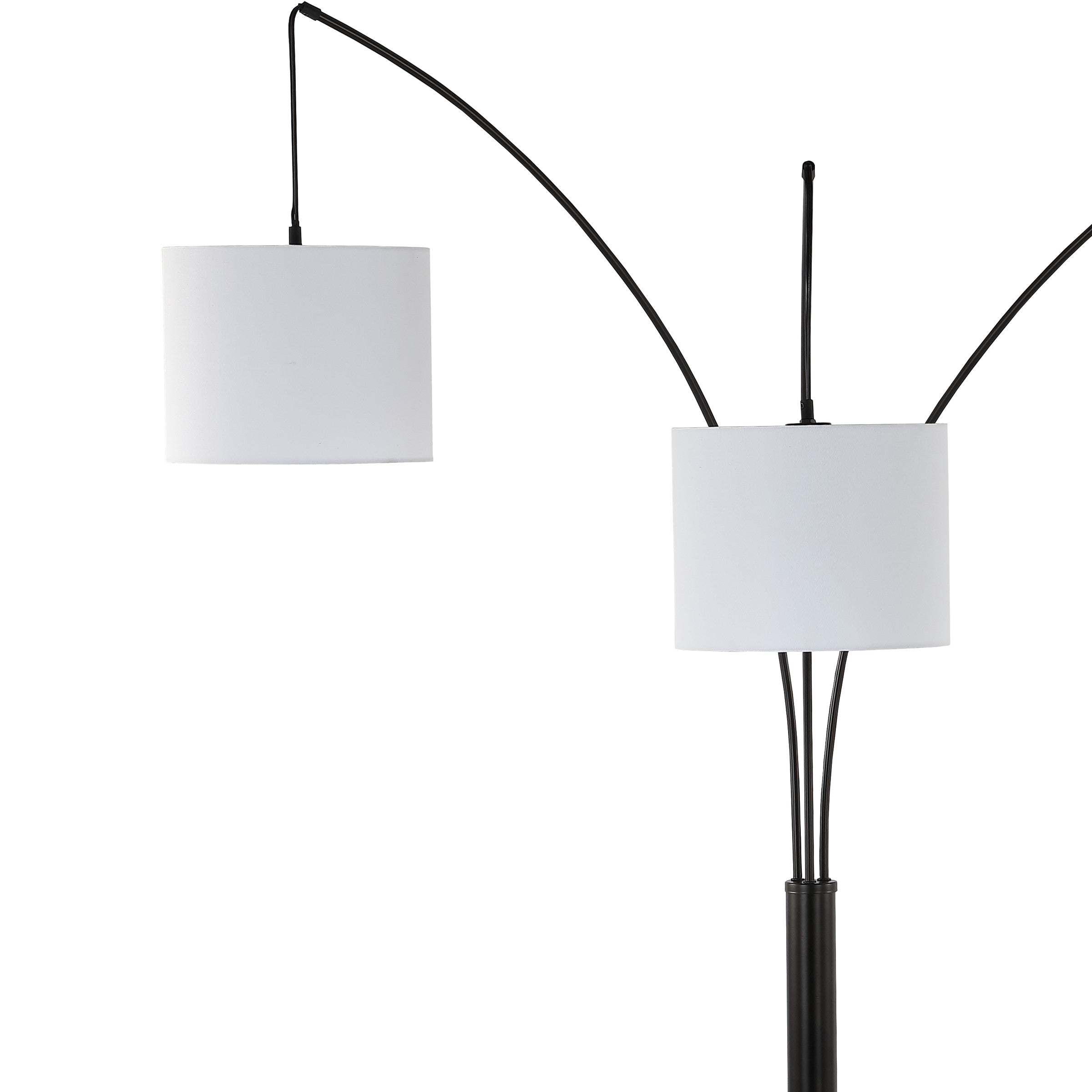 Barrie 3-Light Mid-Century Modern Head-Adjustable Iron LED Arc Floor Lamp