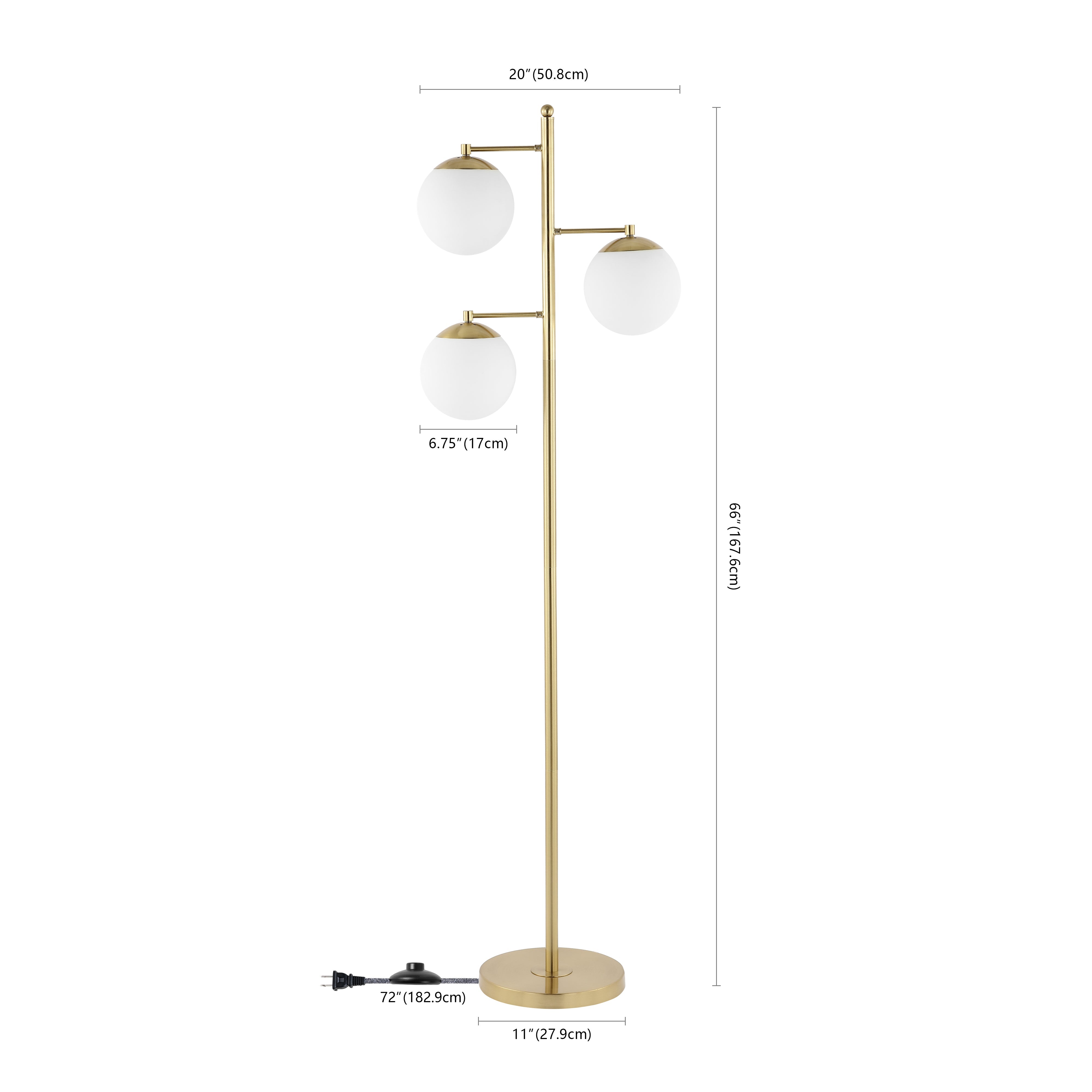 Ellie 3-Light Modern Vintage Iron LED Floor Lamp