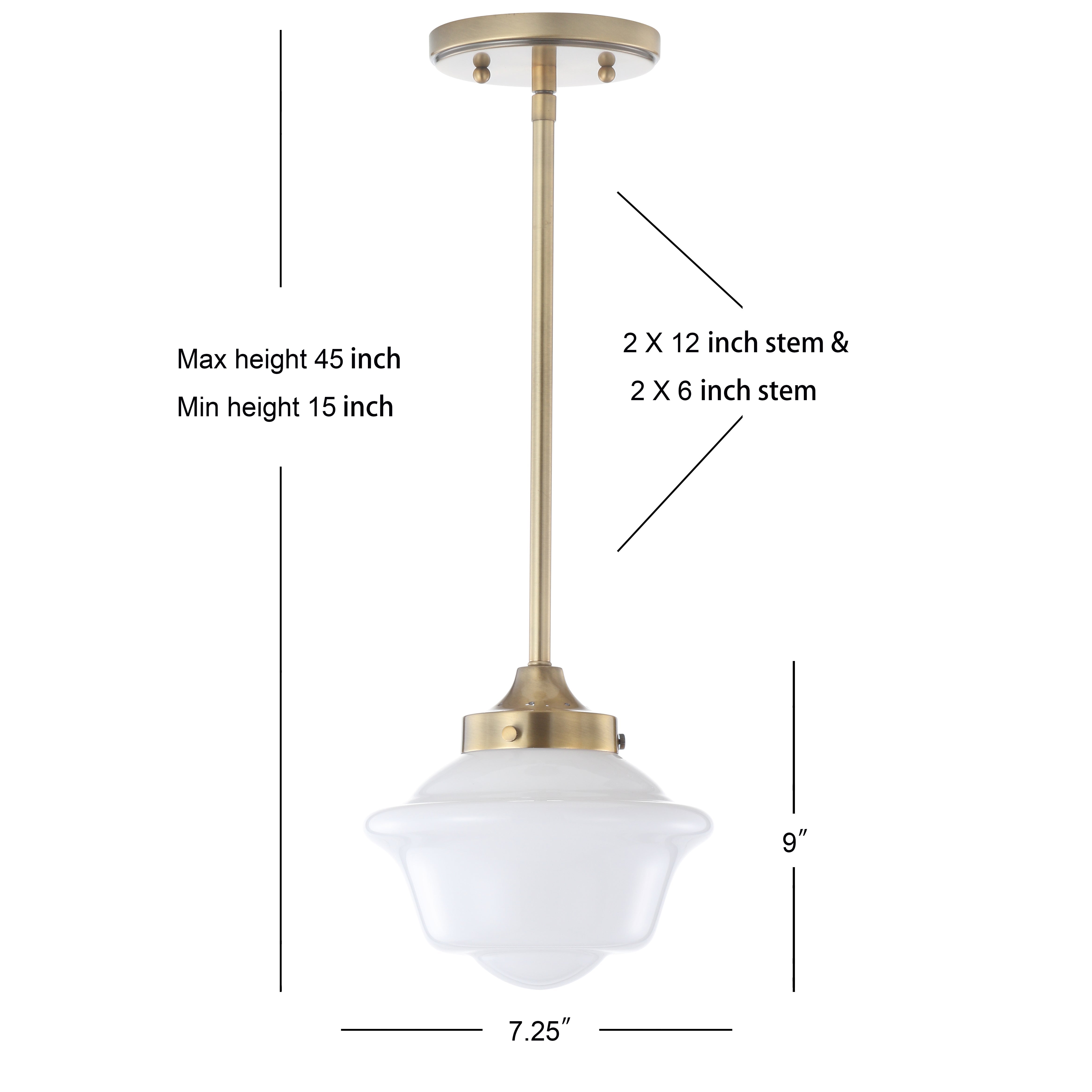 Kurtz Adjustable Drop Metal/Glass LED Pendant