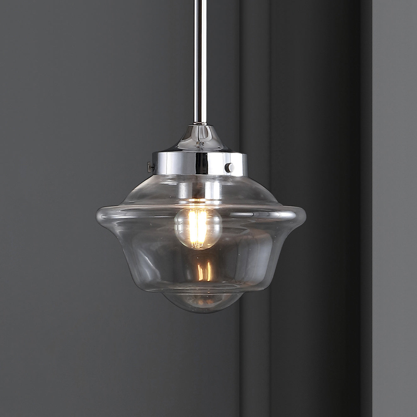 Kurtz Adjustable Drop Metal/Glass LED Pendant