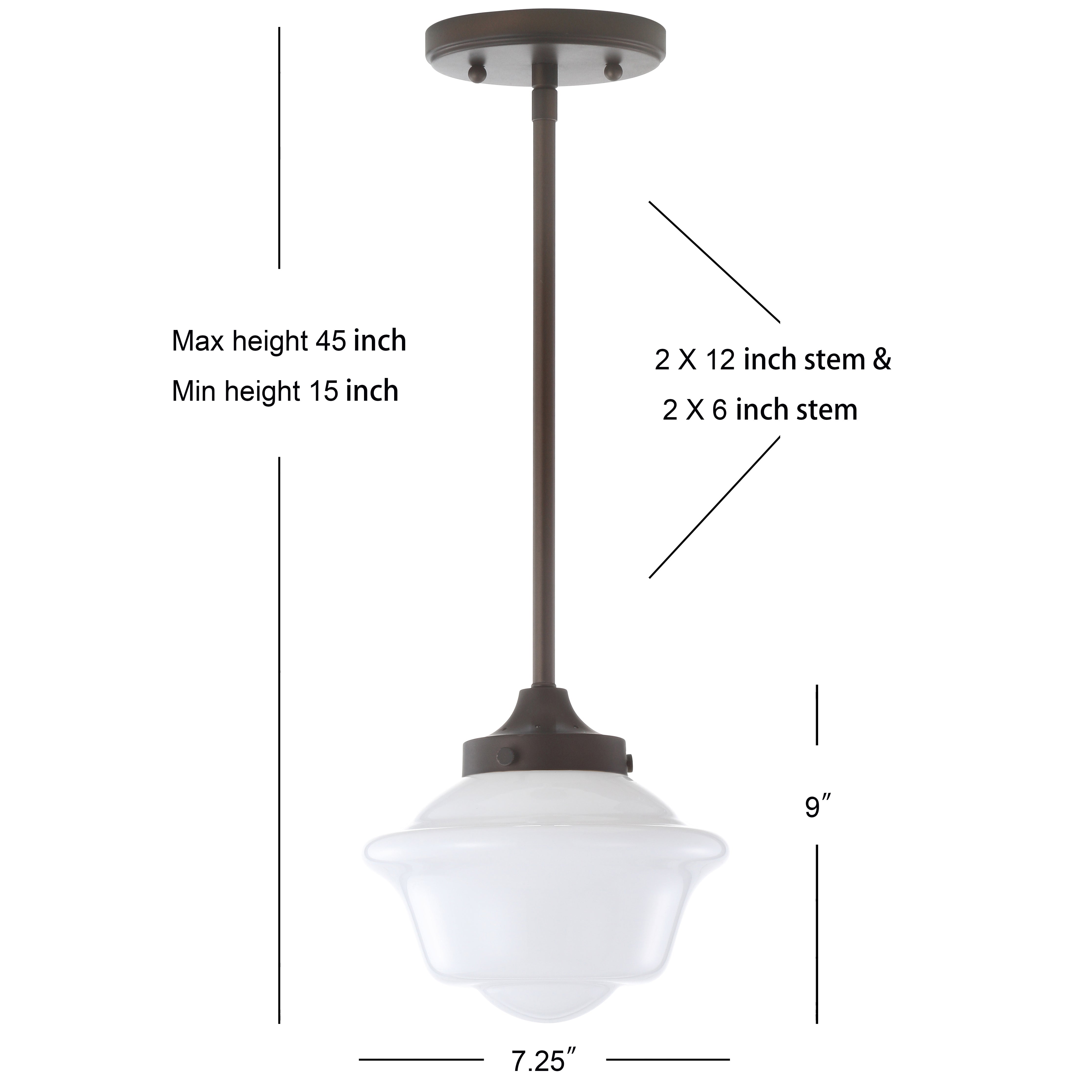 Kurtz Adjustable Drop Metal/Glass LED Pendant