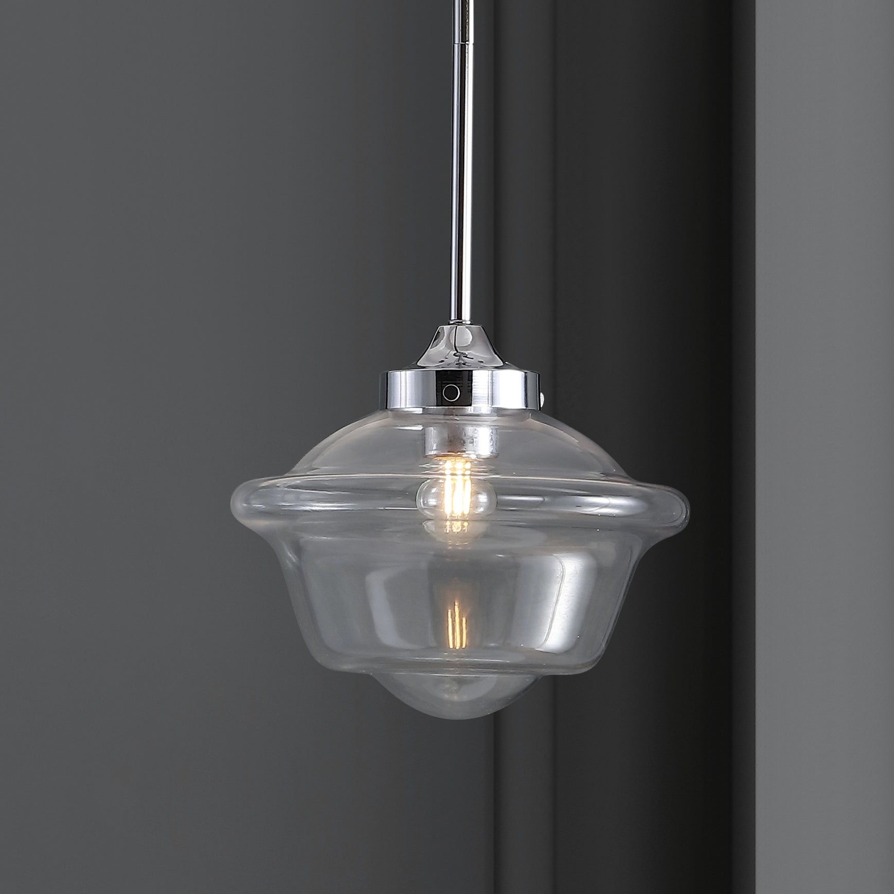 Kurtz Adjustable Drop Metal/Glass LED Pendant