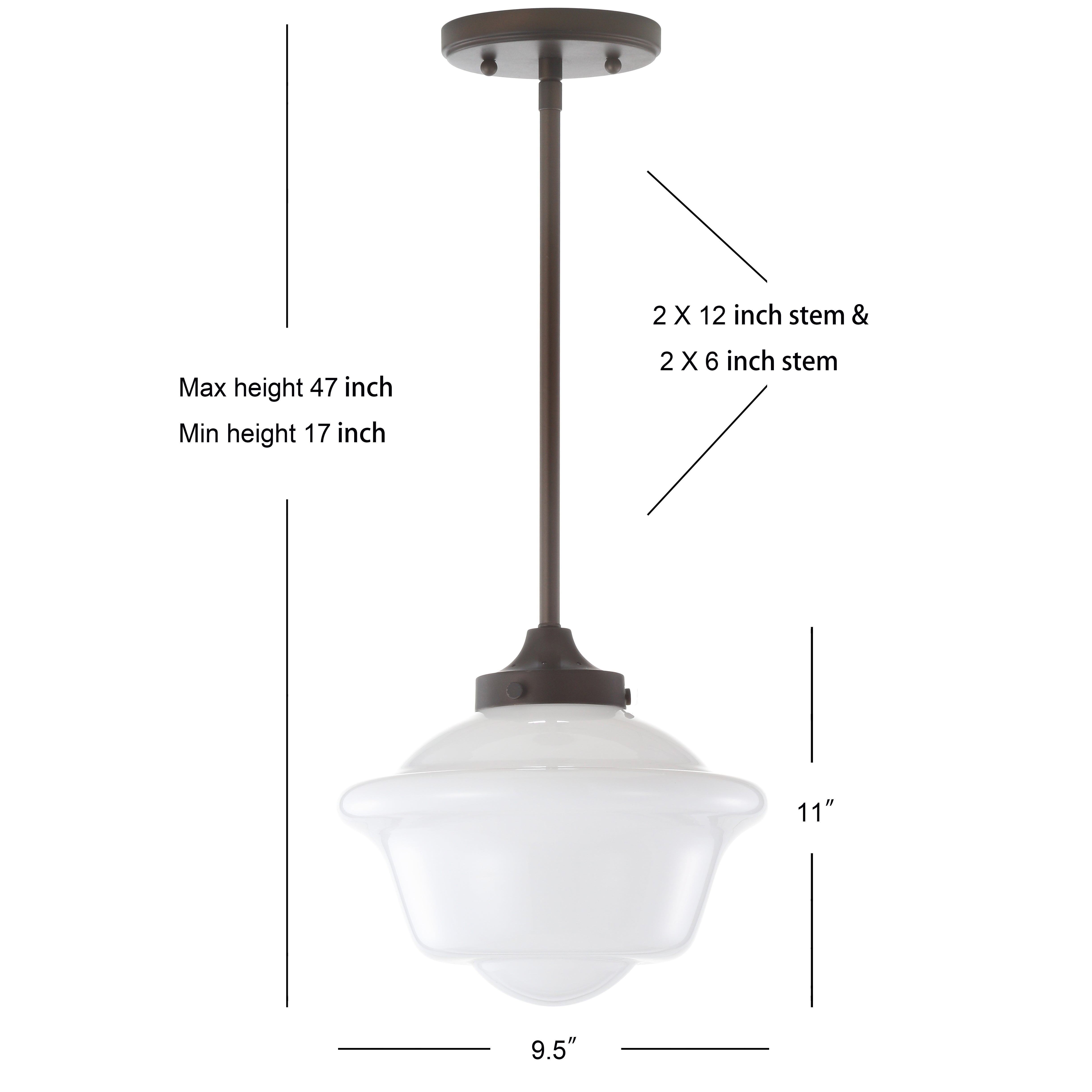 Kurtz Adjustable Drop Metal/Glass LED Pendant