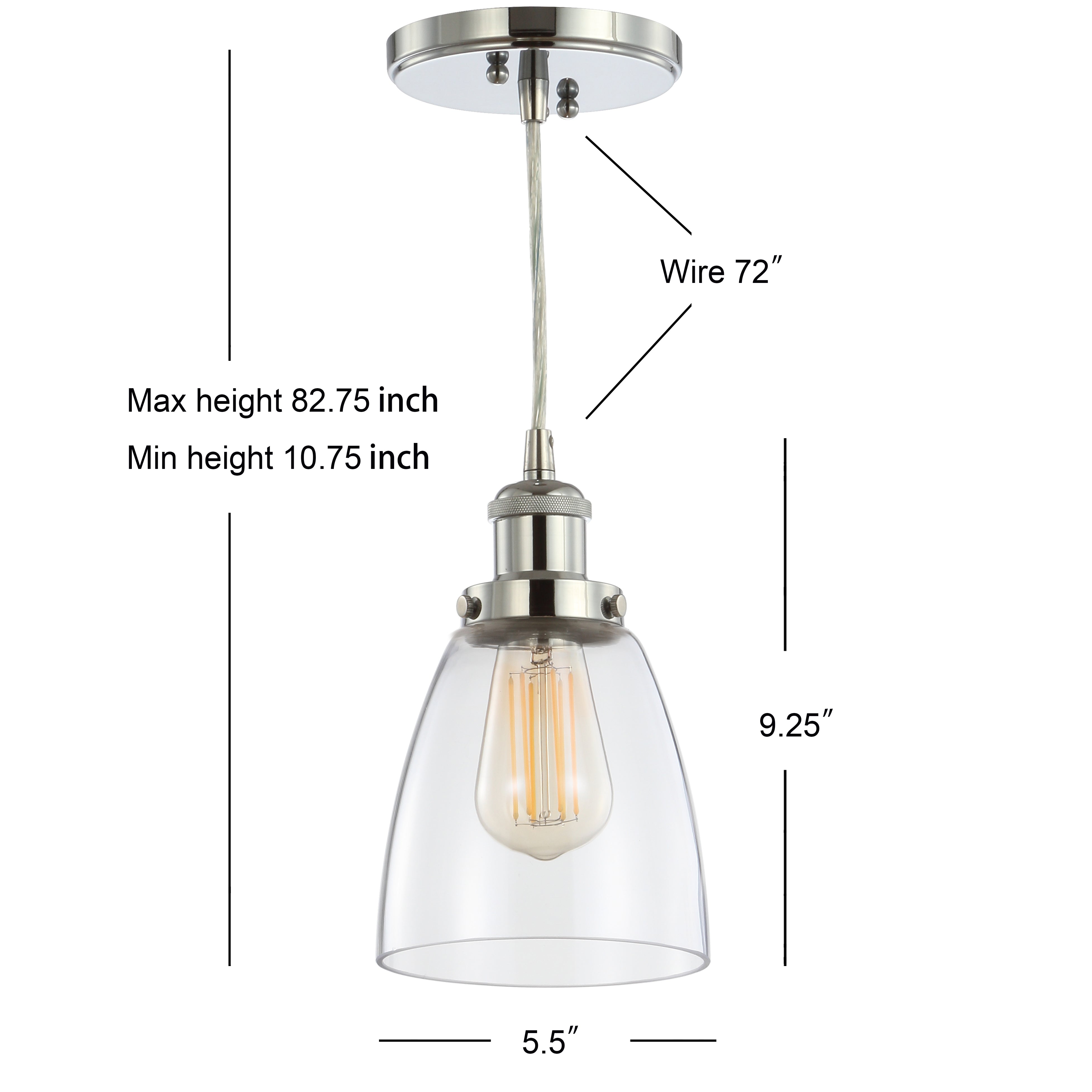 Cleo Adjustable Metal/Glass LED Pendant