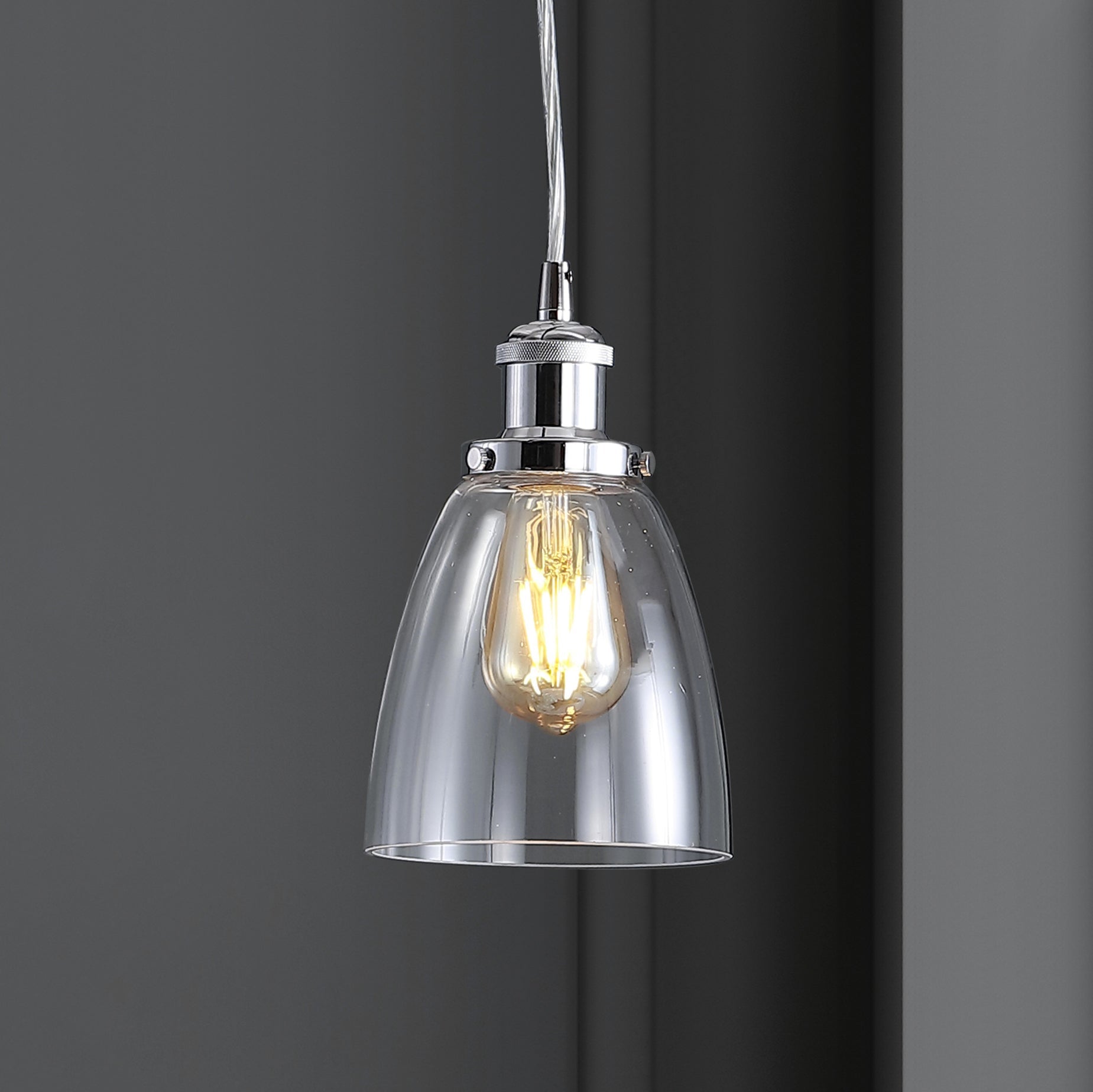 Cleo Adjustable Metal/Glass LED Pendant