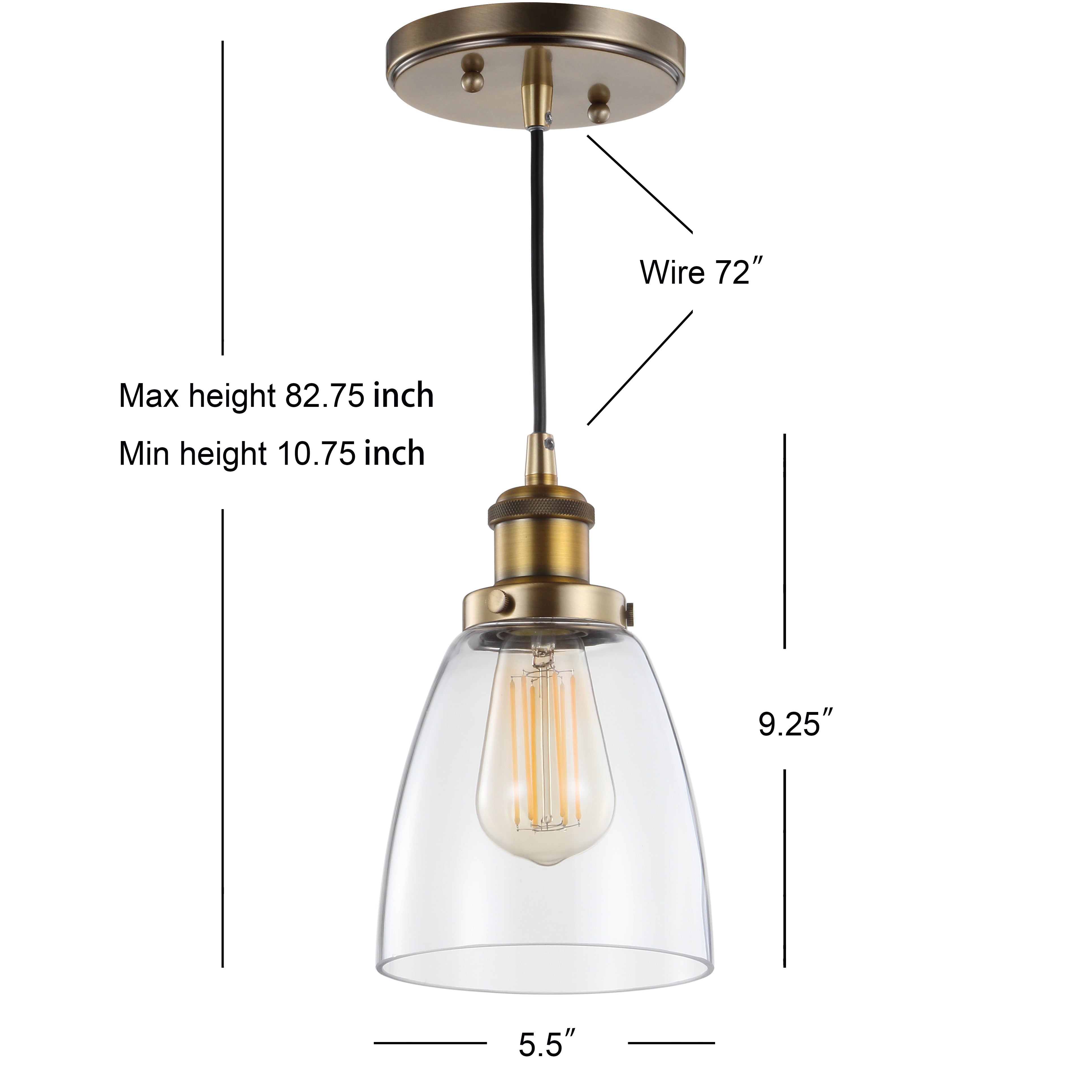 Cleo Adjustable Metal/Glass LED Pendant