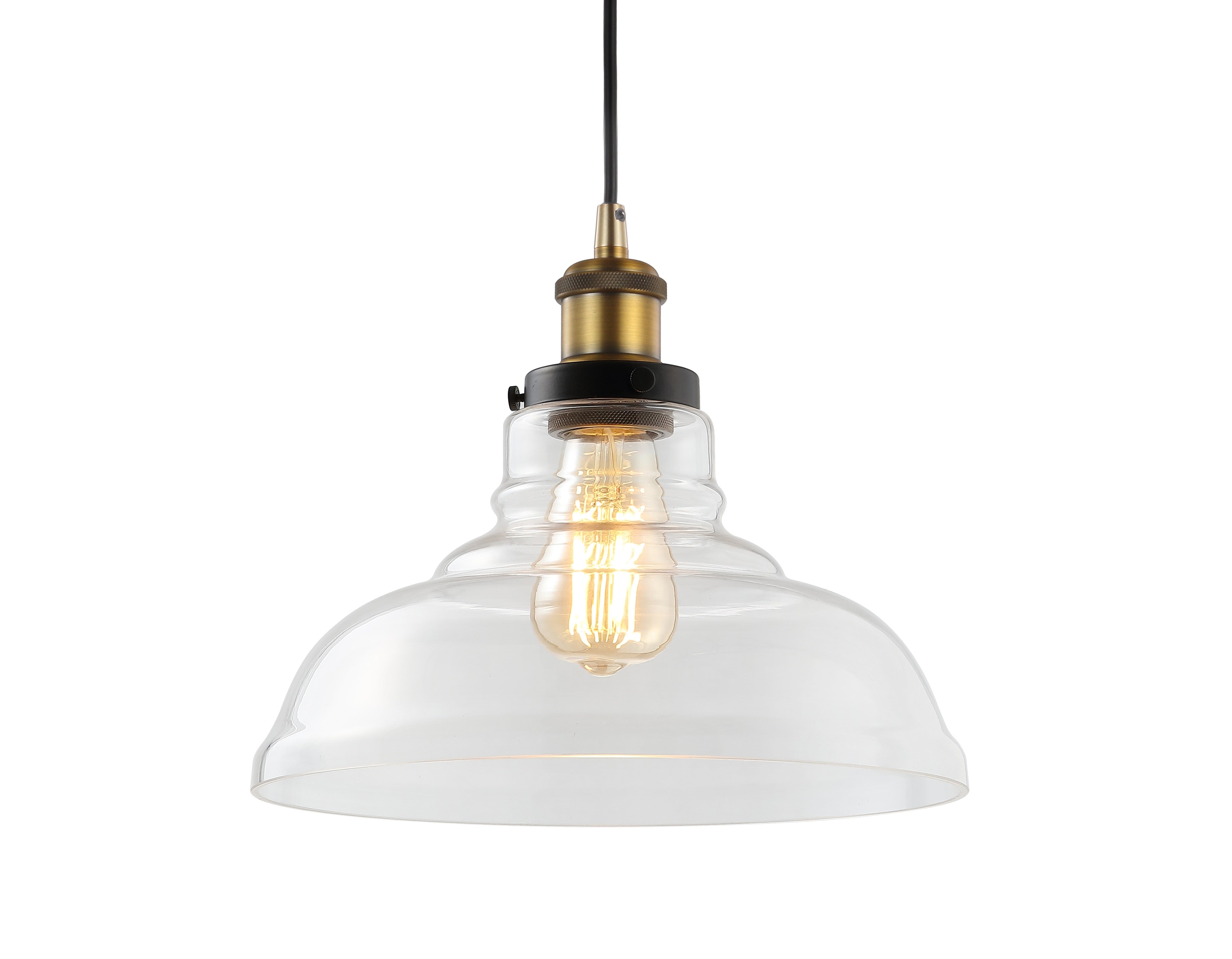 Litchfield Farmhouse Metal/Glass LED Pendant