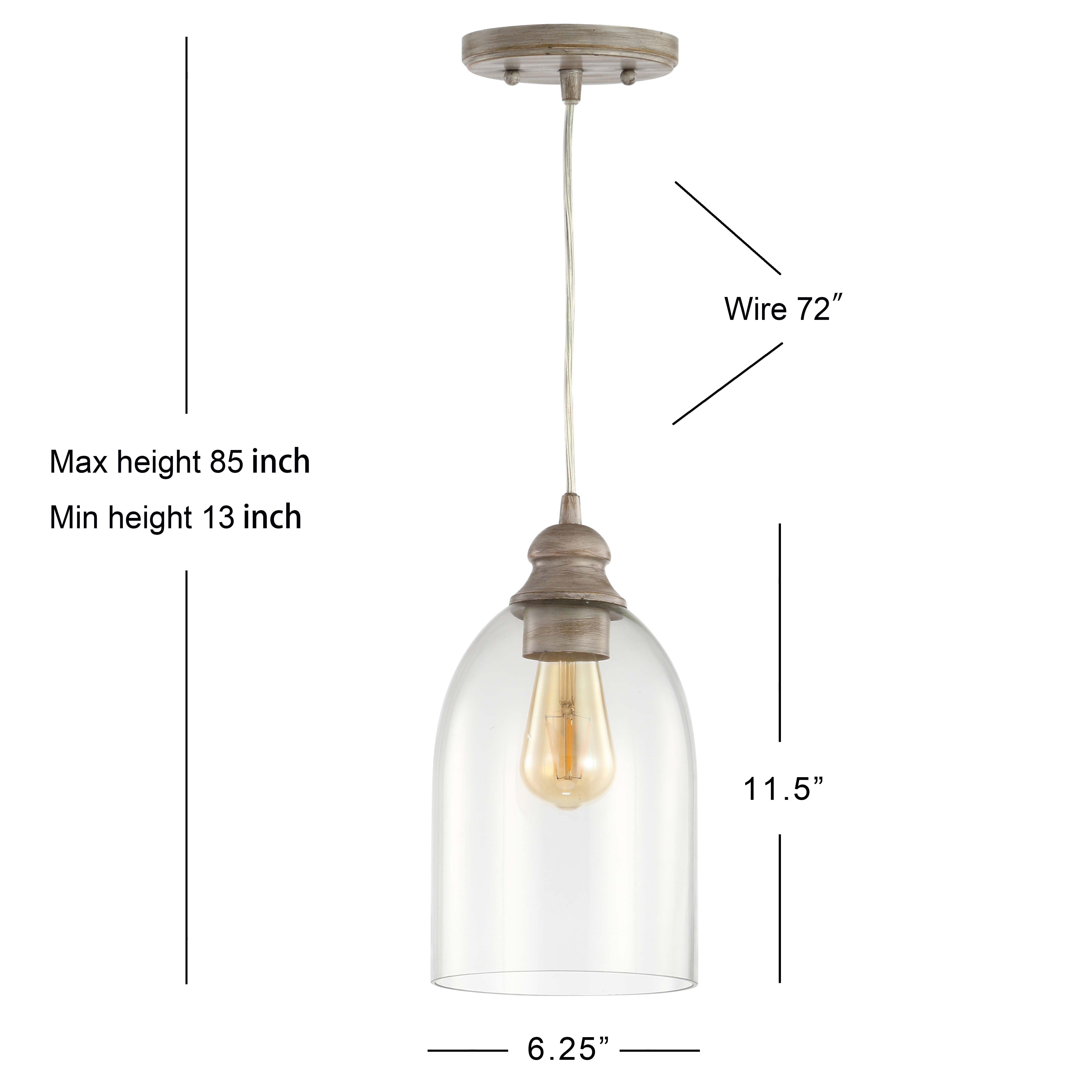 Fontaine Adjustable Greige Glass LED Pendant