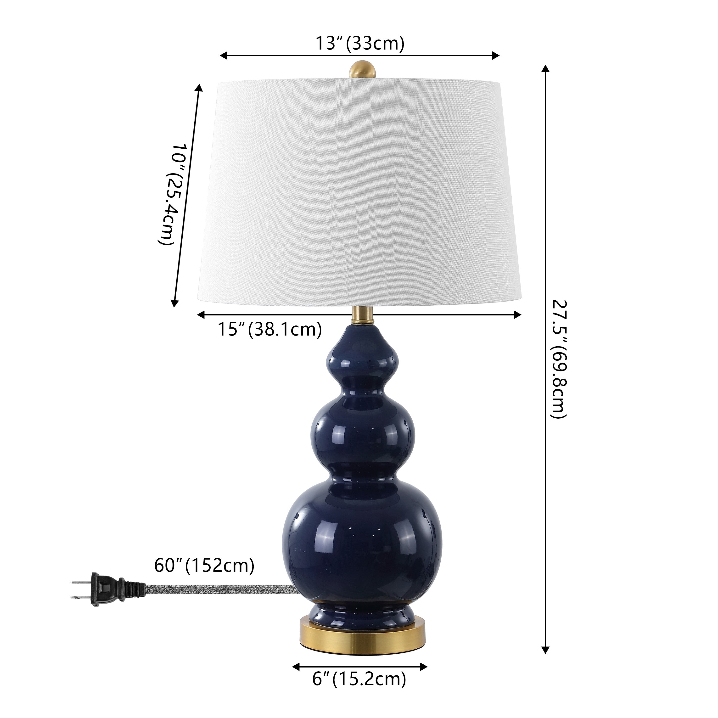 Bowen Contemporary Transitional Ceramic Gourd LED Table Lamp