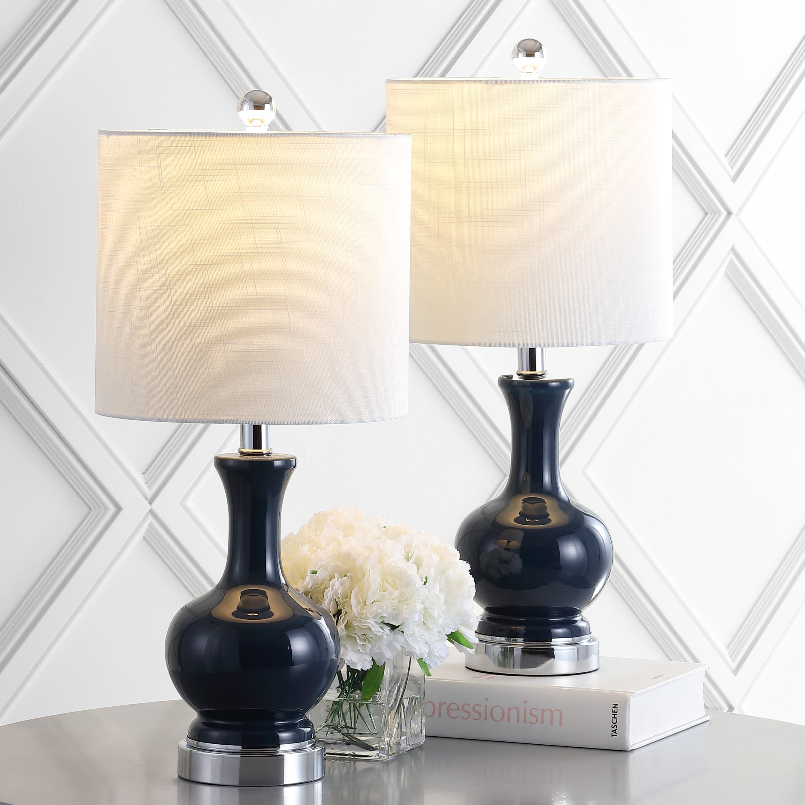 Cox Metal/Glass LED Table Lamp-Set of 2