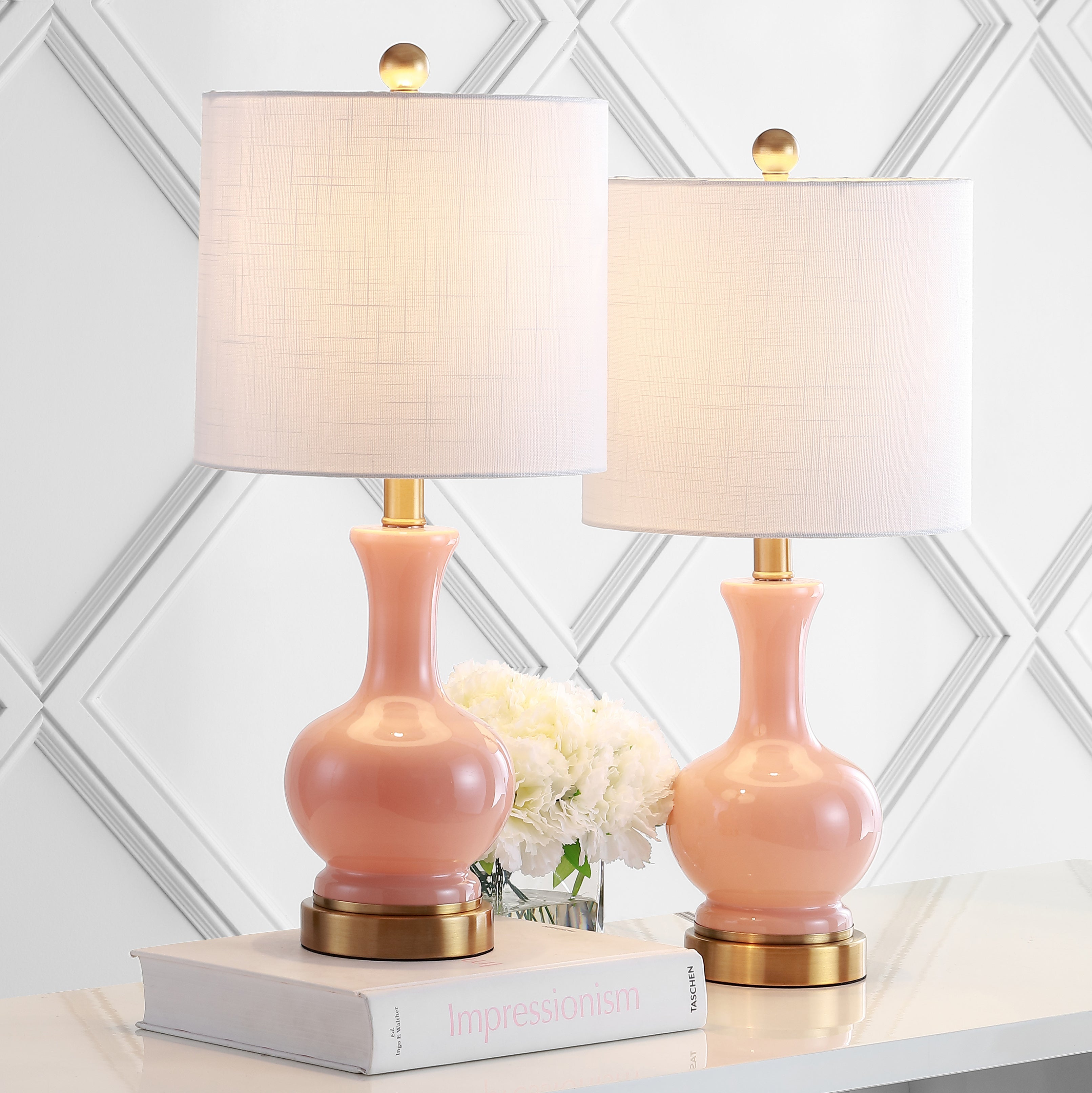 Cox Metal/Glass LED Table Lamp-Set of 2