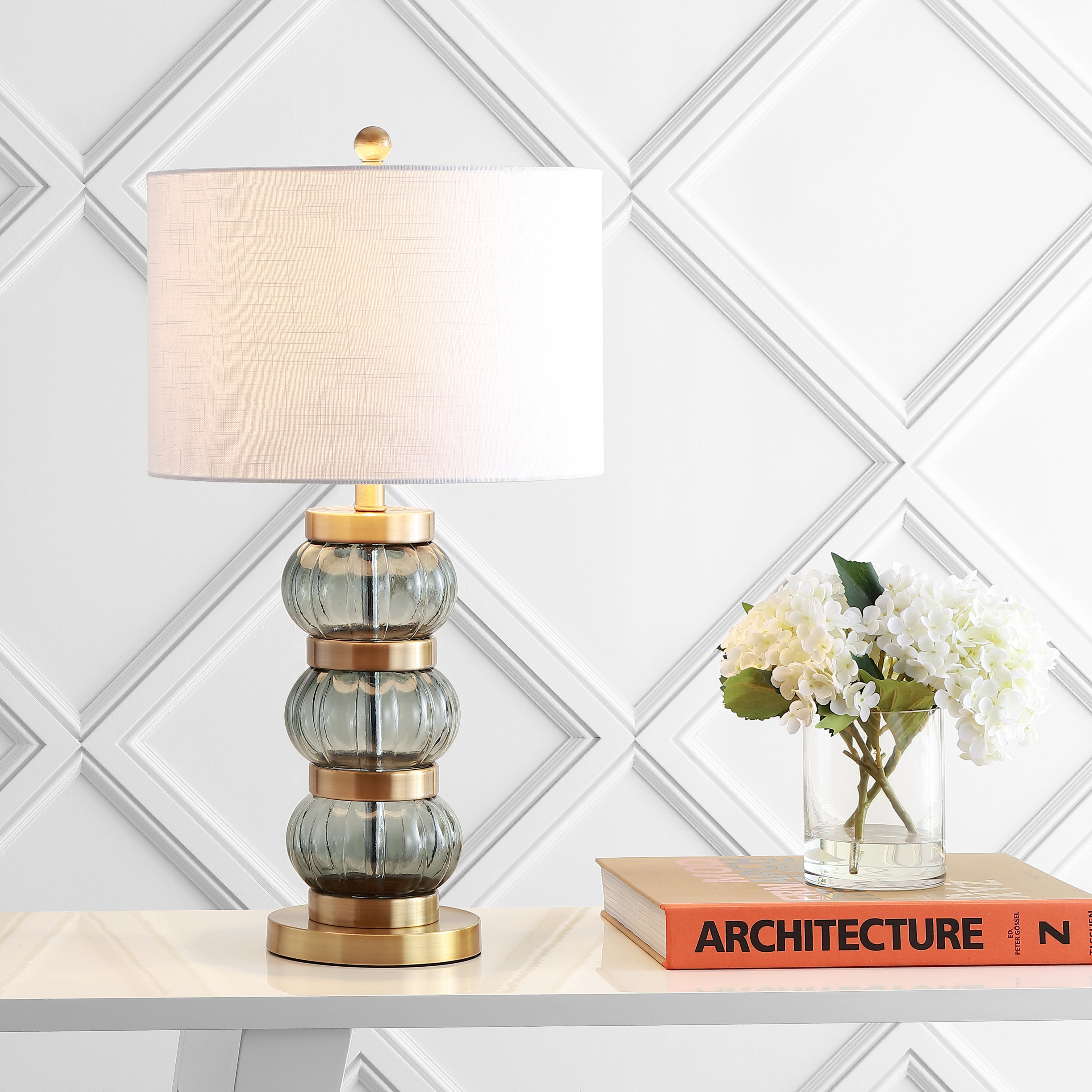 Linna Glass/Metal Table Lamp