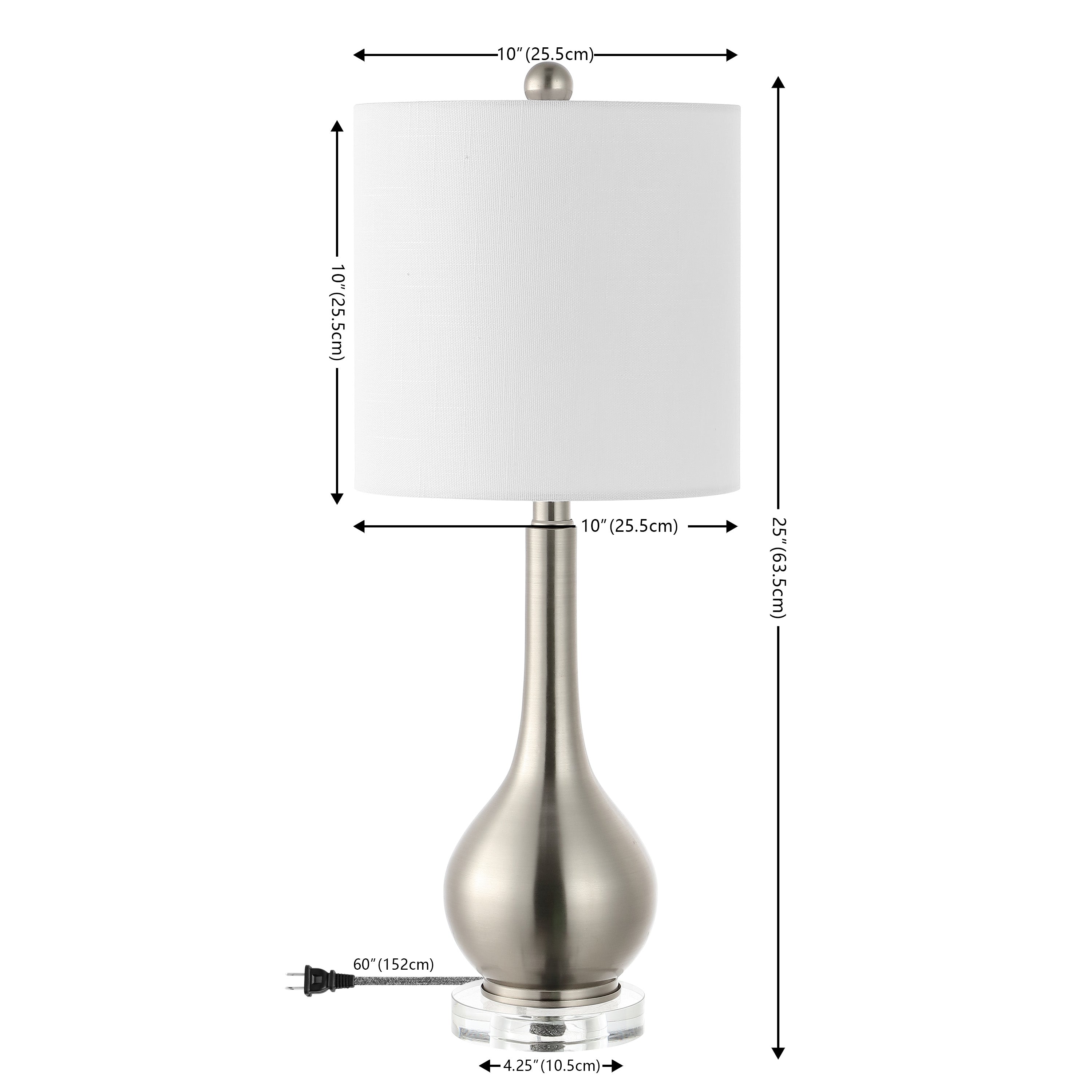 Dylan Metal/Crystal Teardrop LED Table Lamp